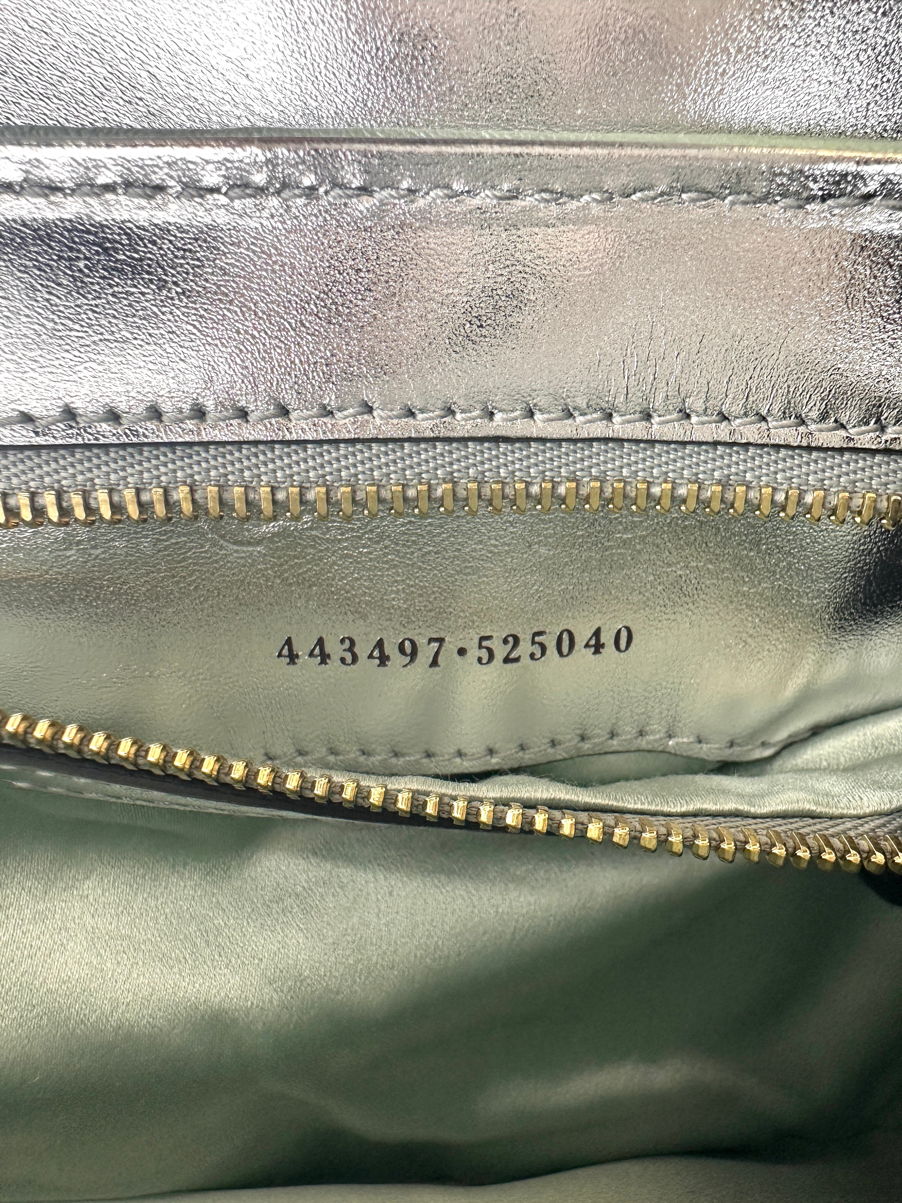 Gucci GG Marmont Iridescent Green Chevron Matelasse Leather Shoulder Bag GG649