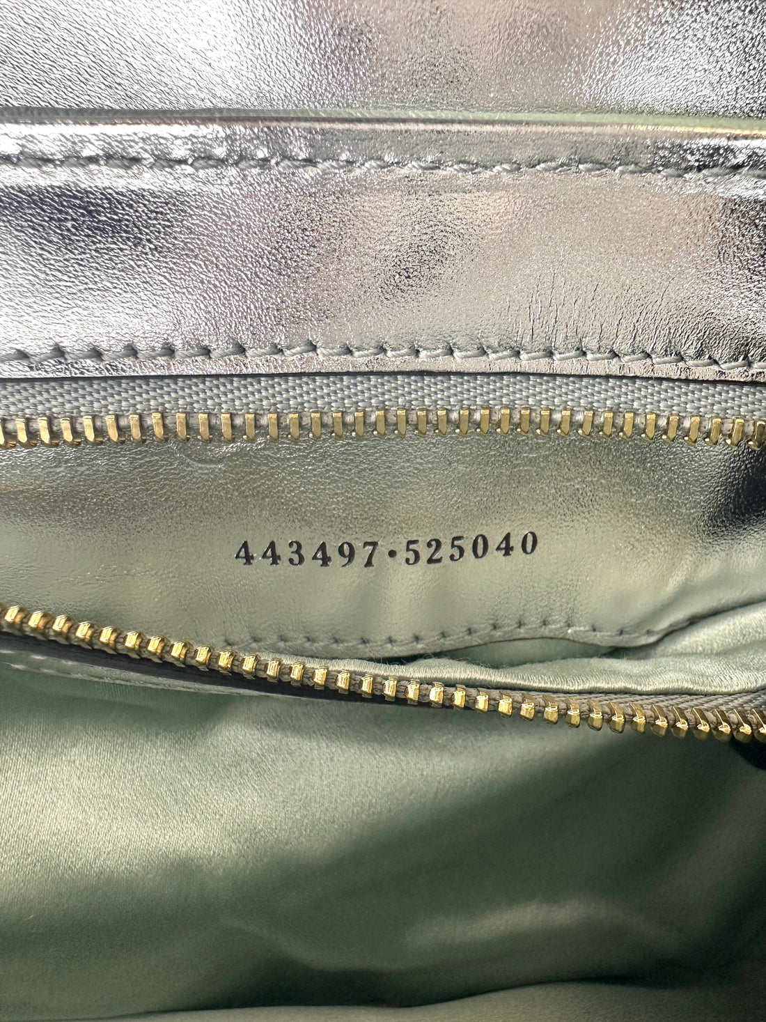 Gucci GG Marmont Iridescent Green Chevron Matelasse Leather Shoulder Bag GG649
