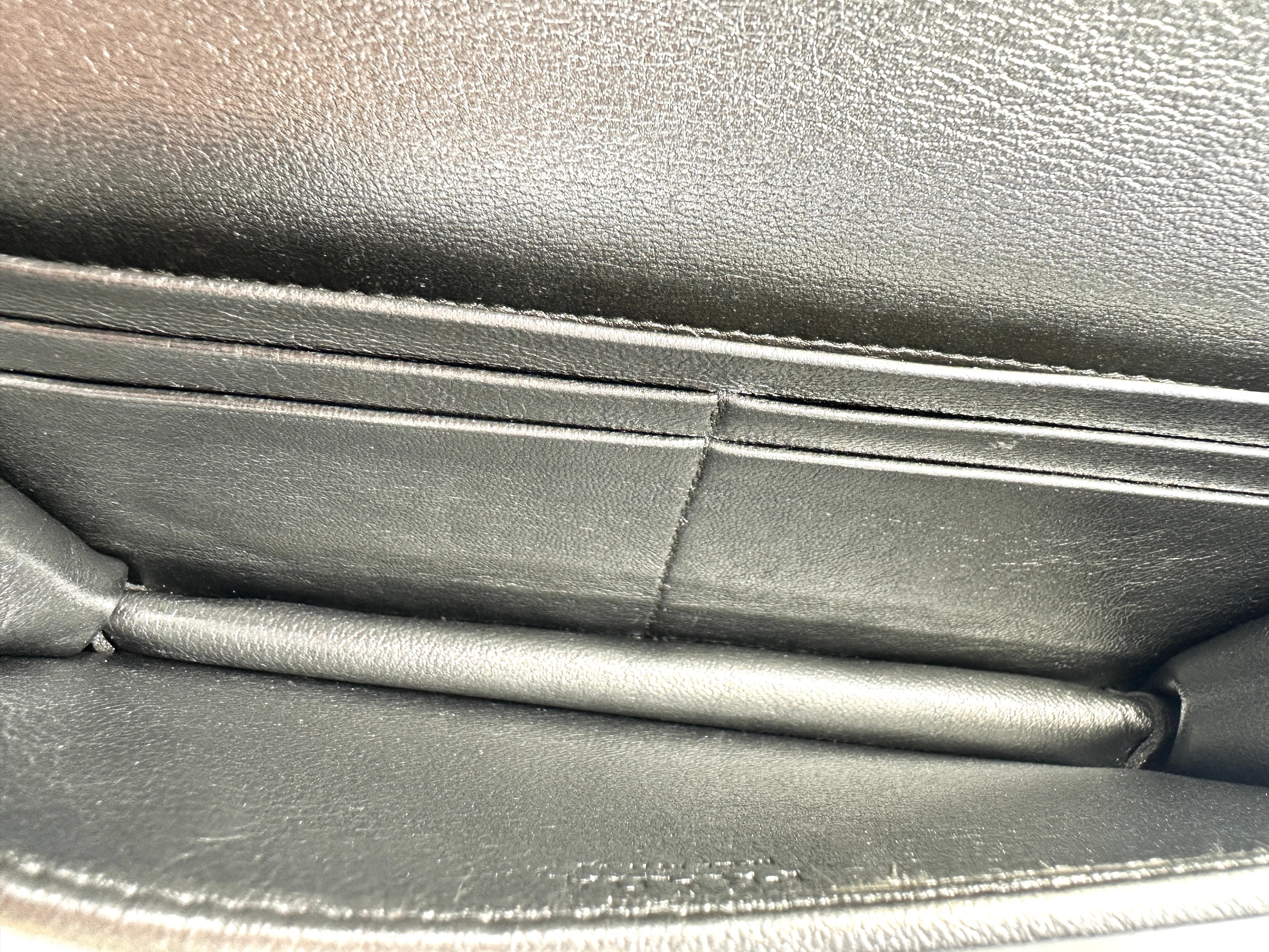 Prada Diagramme Silver Metallic Leather Wallet On Chain PR197