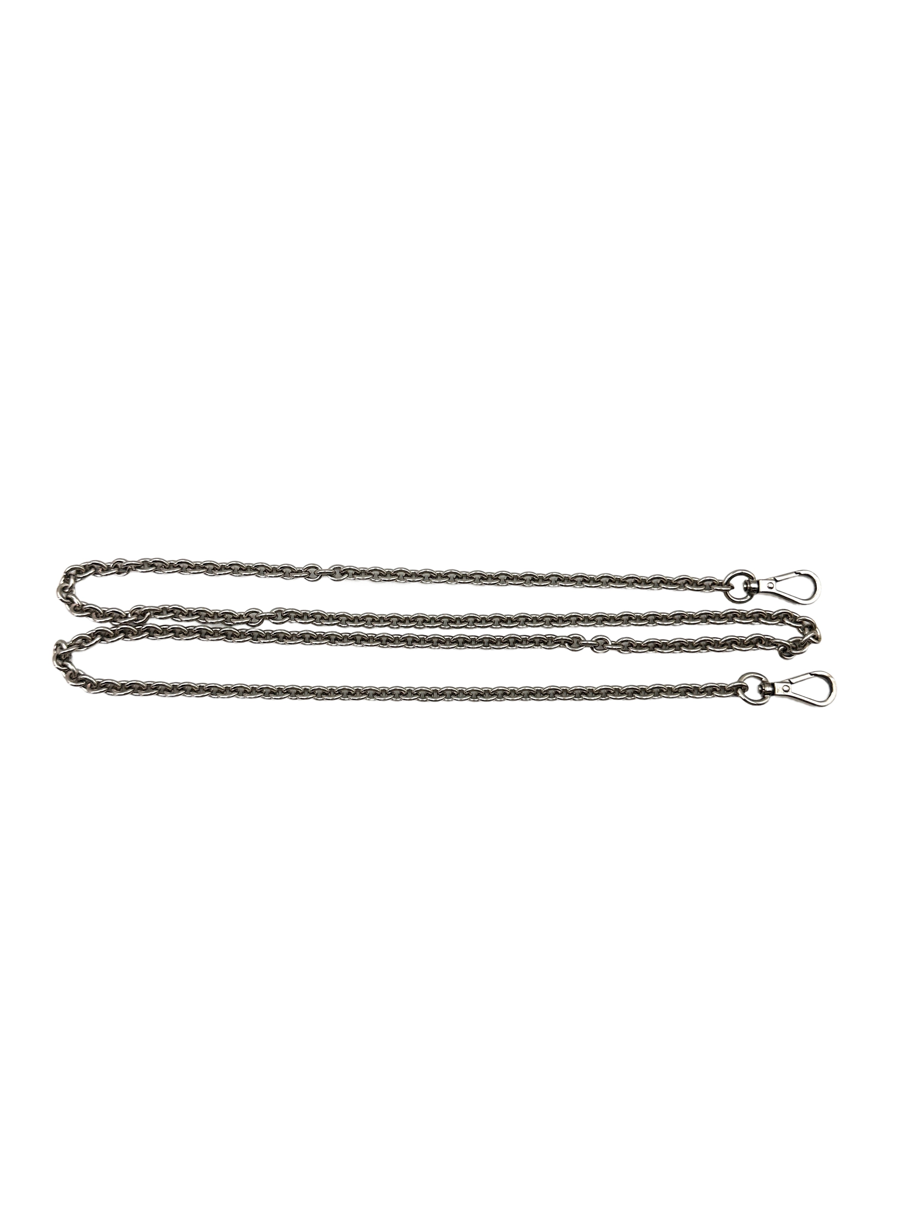 Prada Diagramme Silver Metallic Leather Wallet On Chain PR197