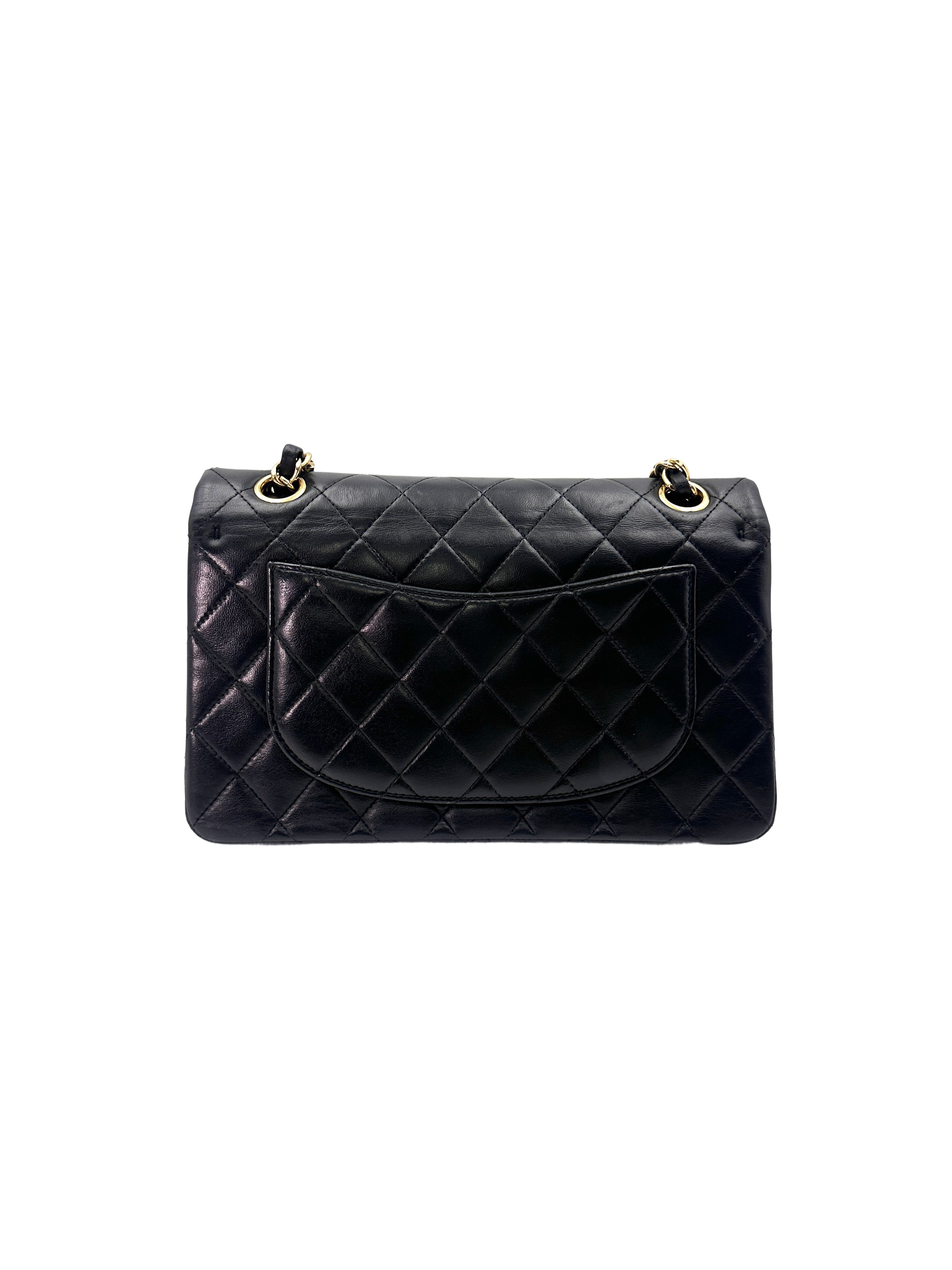 Chanel Classic Flap Black Quilted Leather Small Size Flap Bag With Gold Buckle(15***38) CC1467