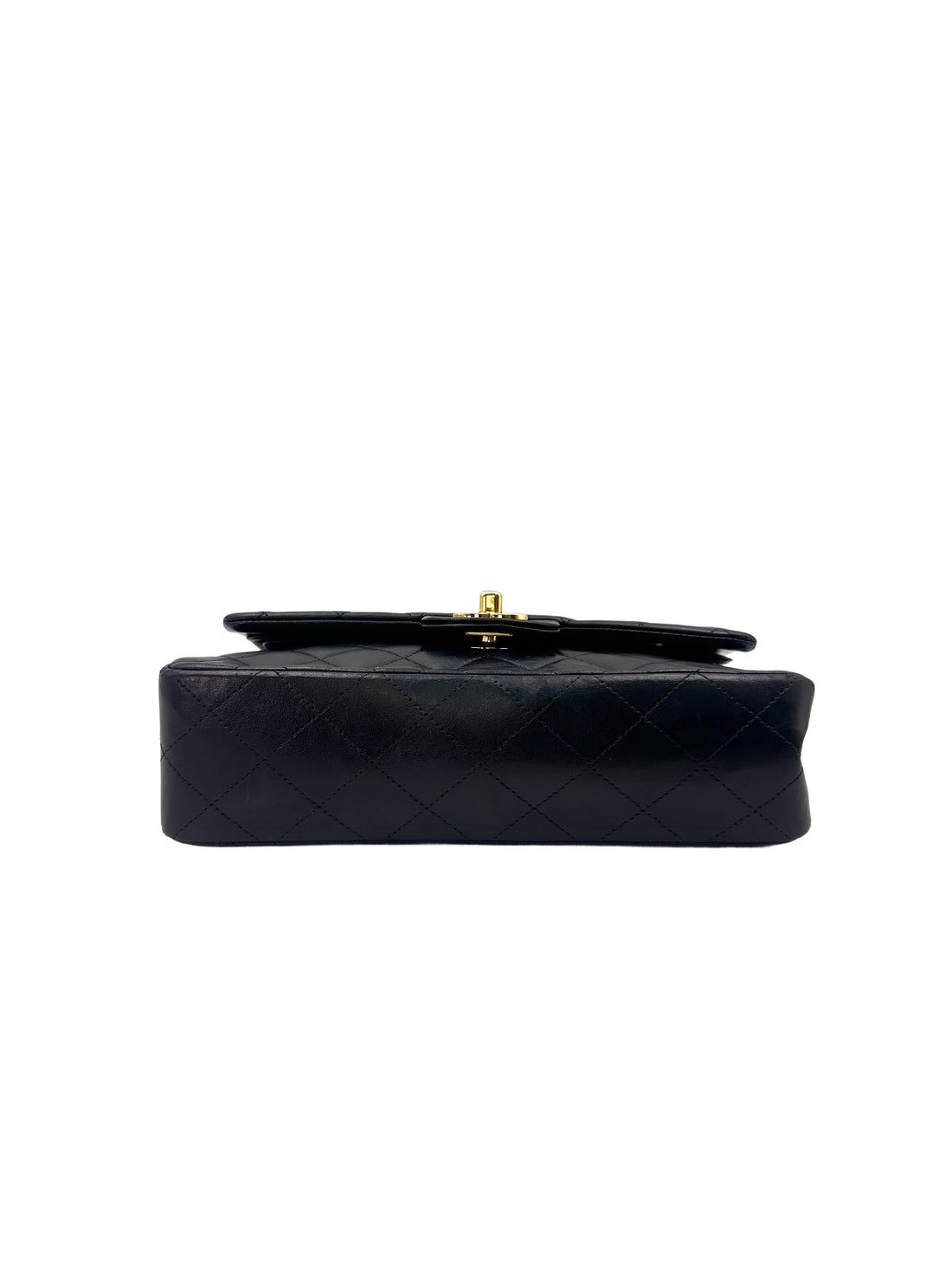 Chanel Classic Flap Black Quilted Leather Small Size Flap Bag With Gold Buckle(15***38) CC1467