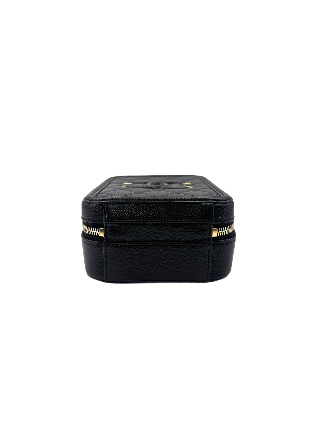 Chanel CC Filigree Vertival Black Quilted Calfskin Top Handle Vanity Case(28***80) CC1466