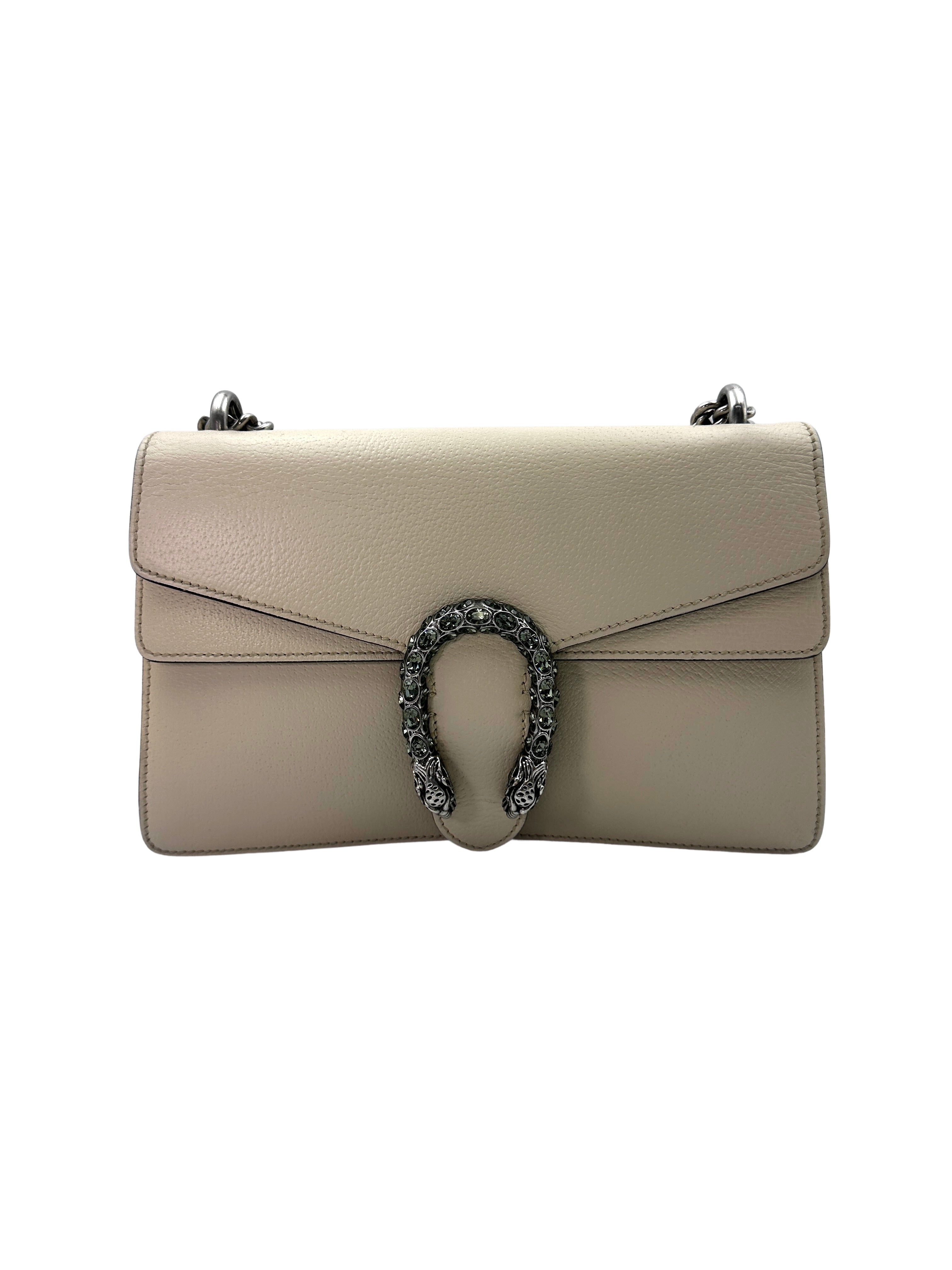 Gucci Dionysus White Textured Leather Chain Bag GG738