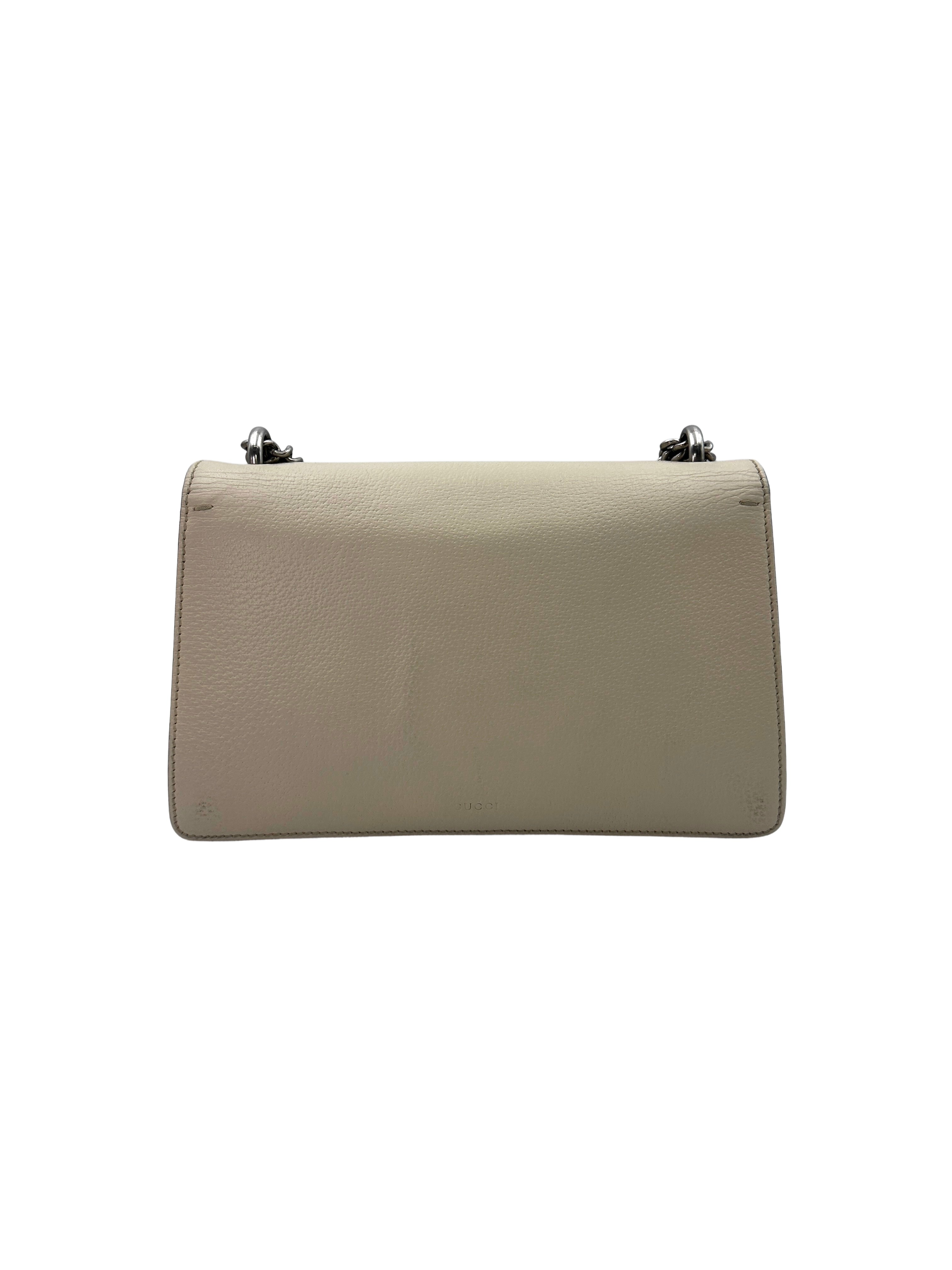 Gucci Dionysus White Textured Leather Chain Bag GG738