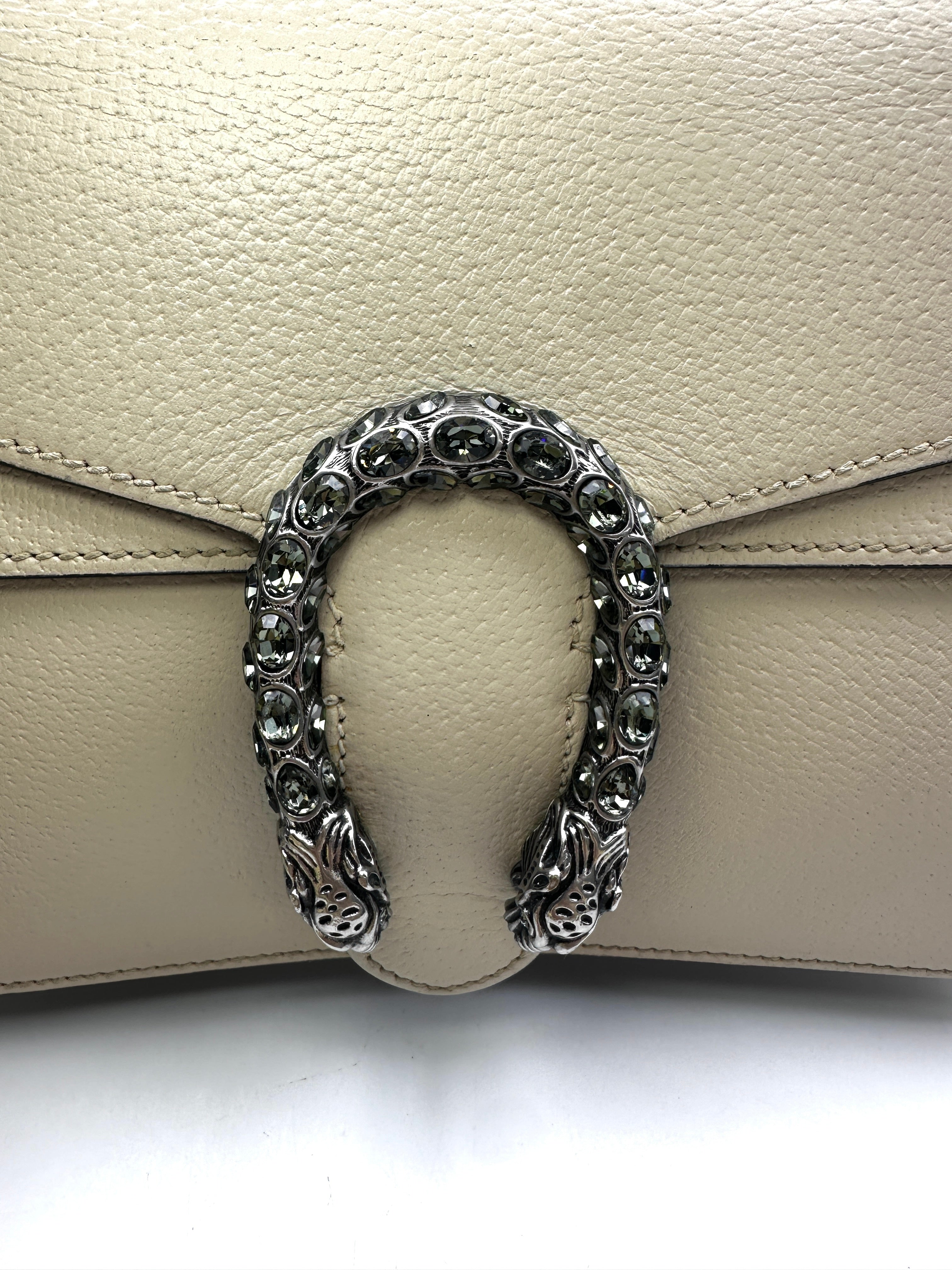 Gucci Dionysus White Textured Leather Chain Bag GG738