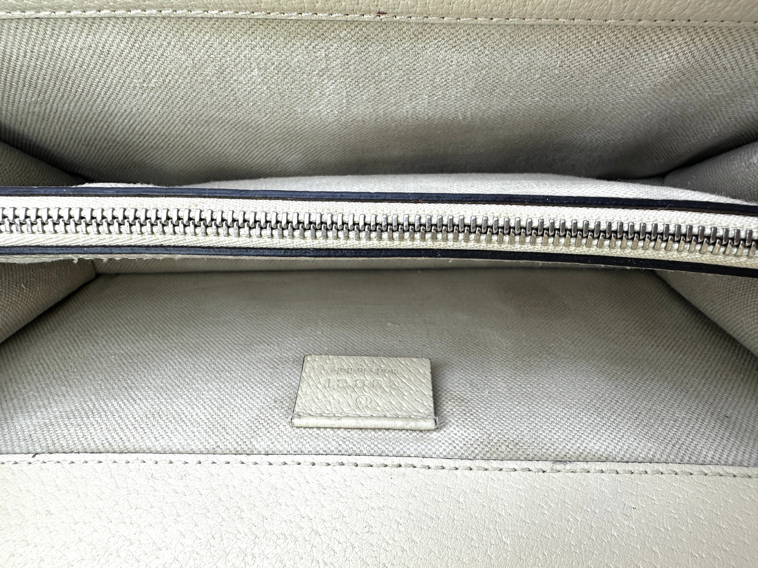 Gucci Dionysus White Textured Leather Chain Bag GG738