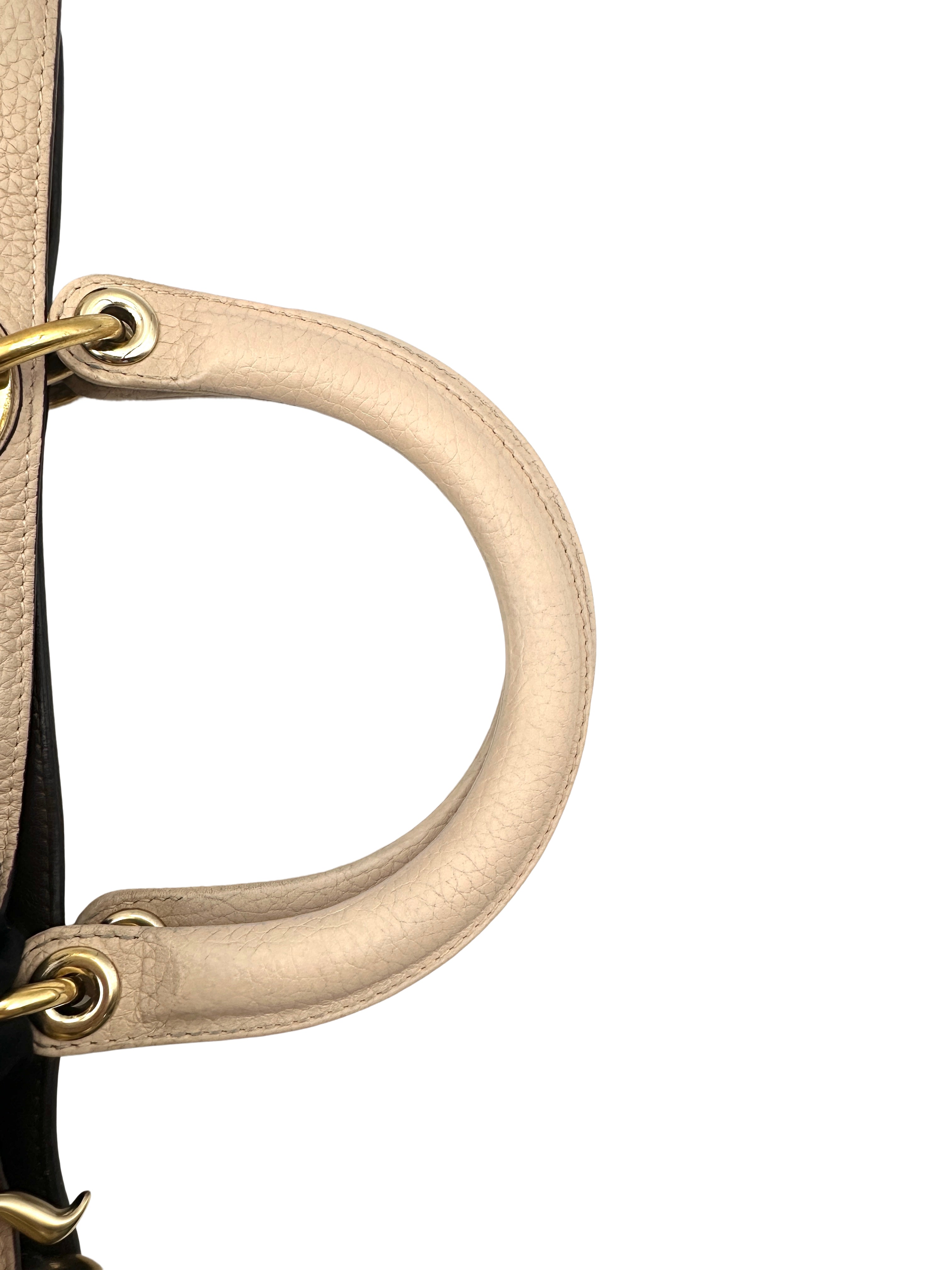 Christian Dior Diorissimo White Leather Handle Bag With Pouch DR535