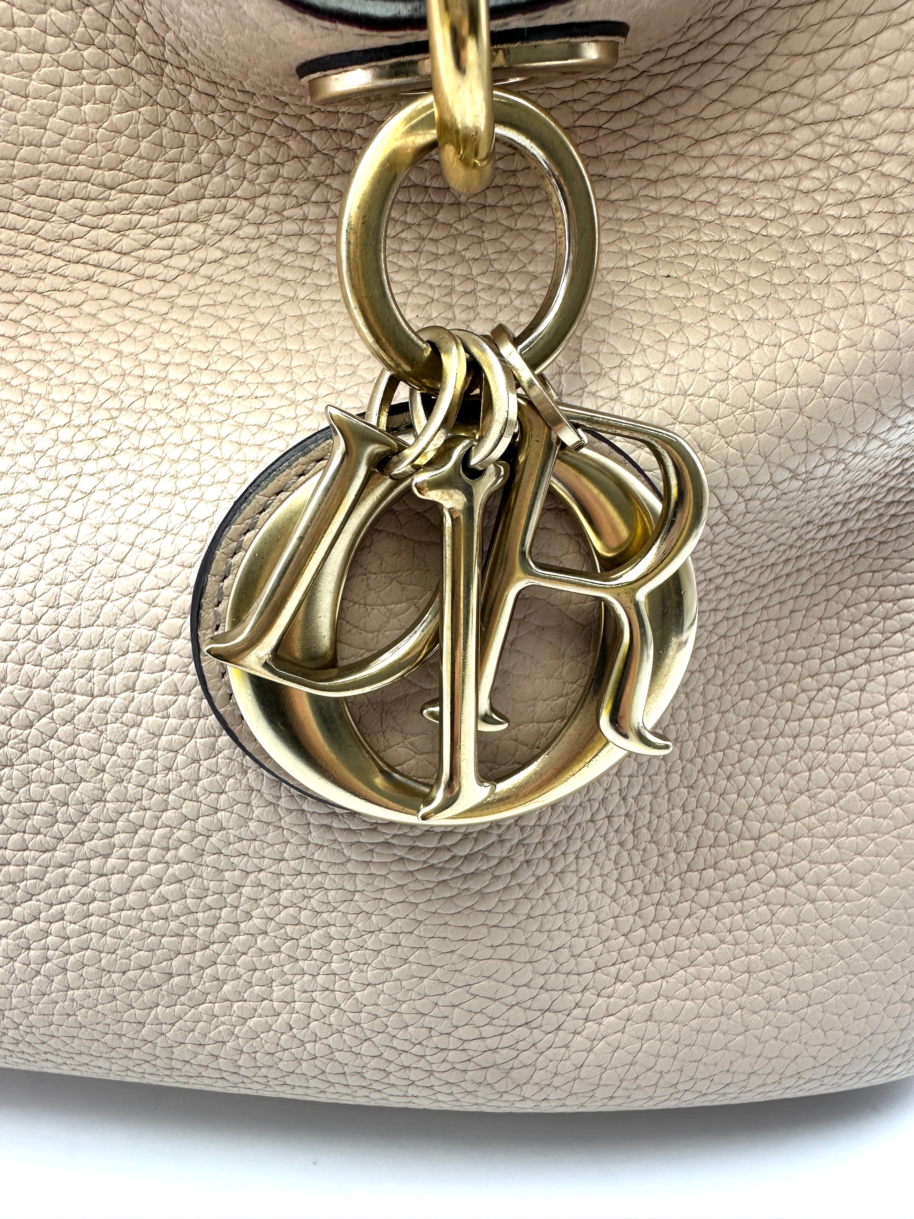 Christian Dior Diorissimo White Leather Handle Bag With Pouch DR535