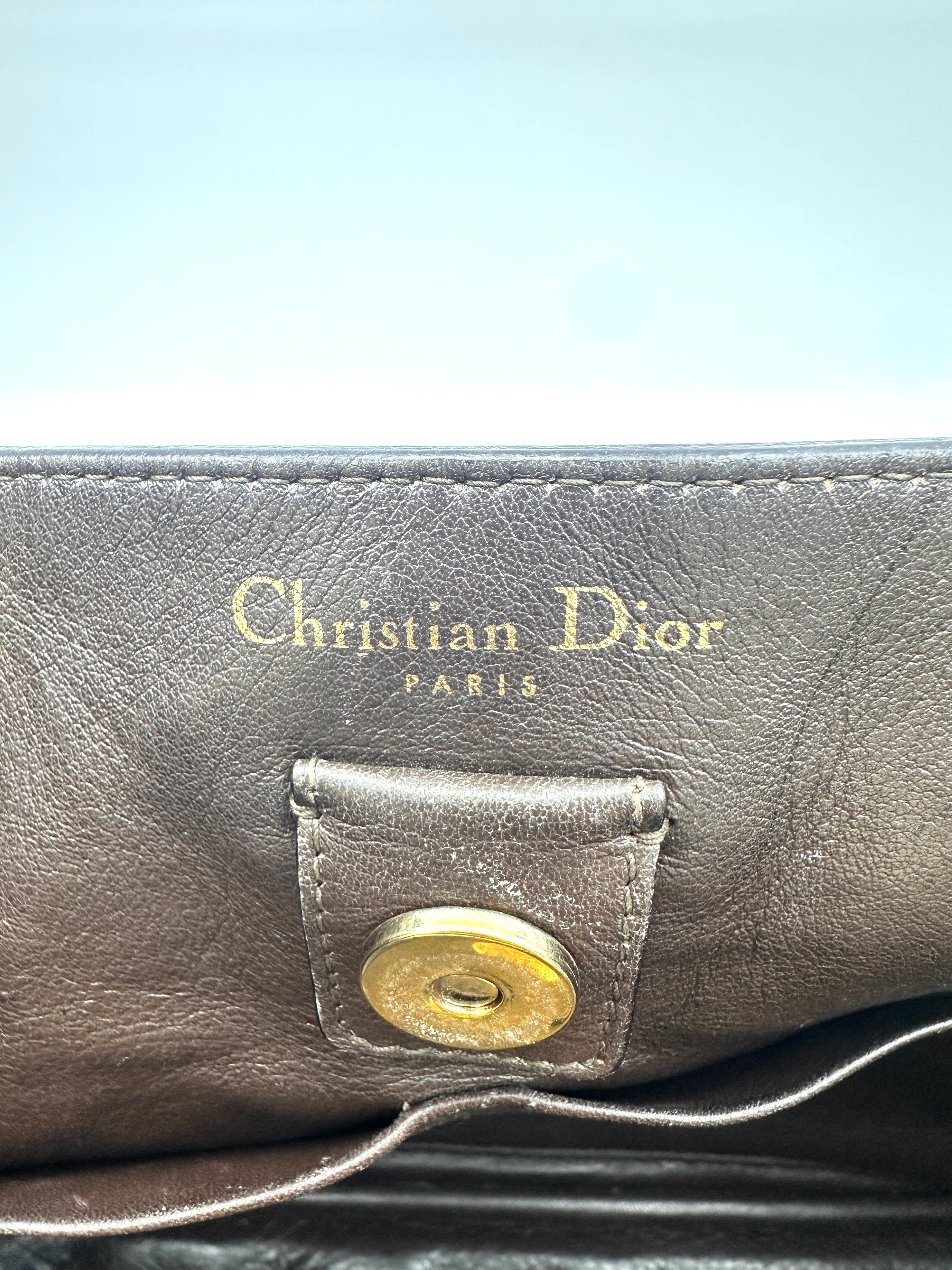 Christian Dior Diorissimo White Leather Handle Bag With Pouch DR535