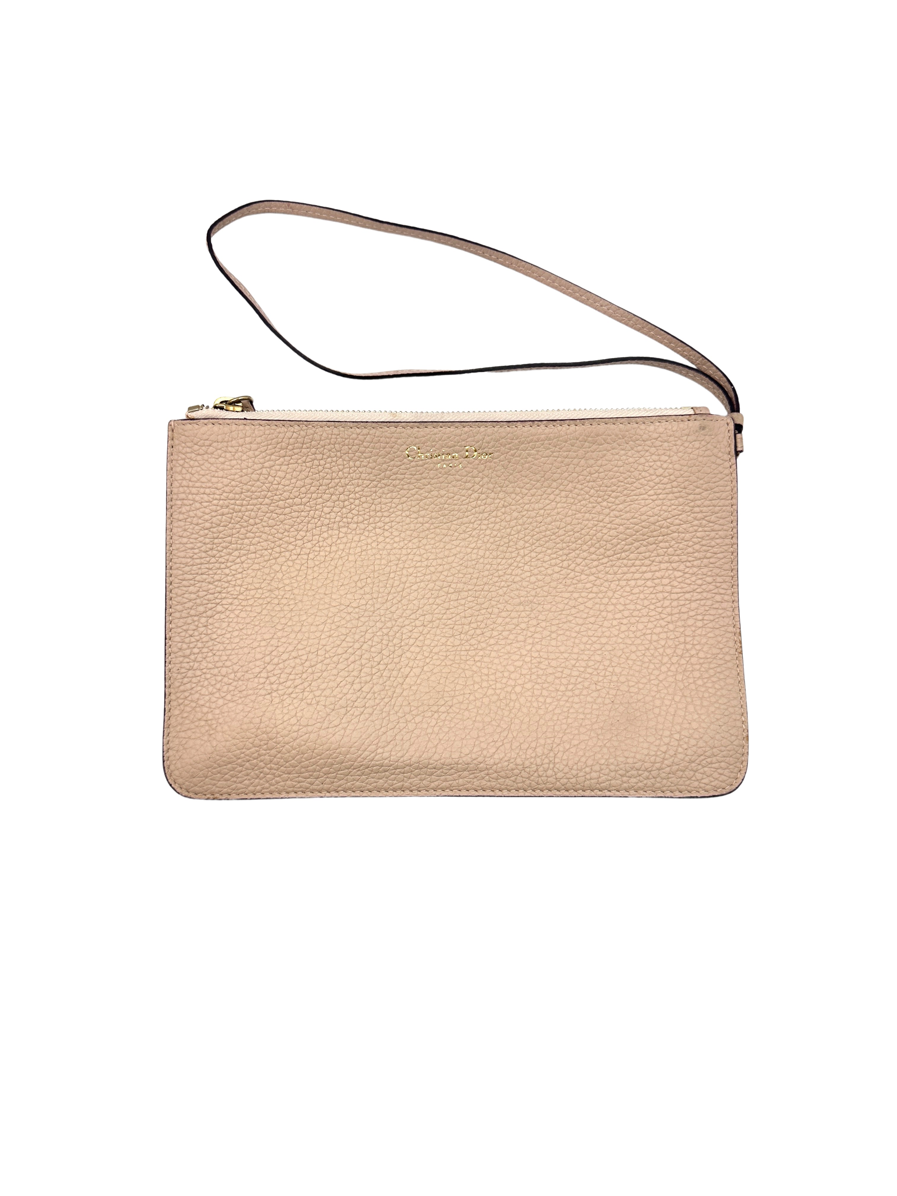 Christian Dior Diorissimo White Leather Handle Bag With Pouch DR535