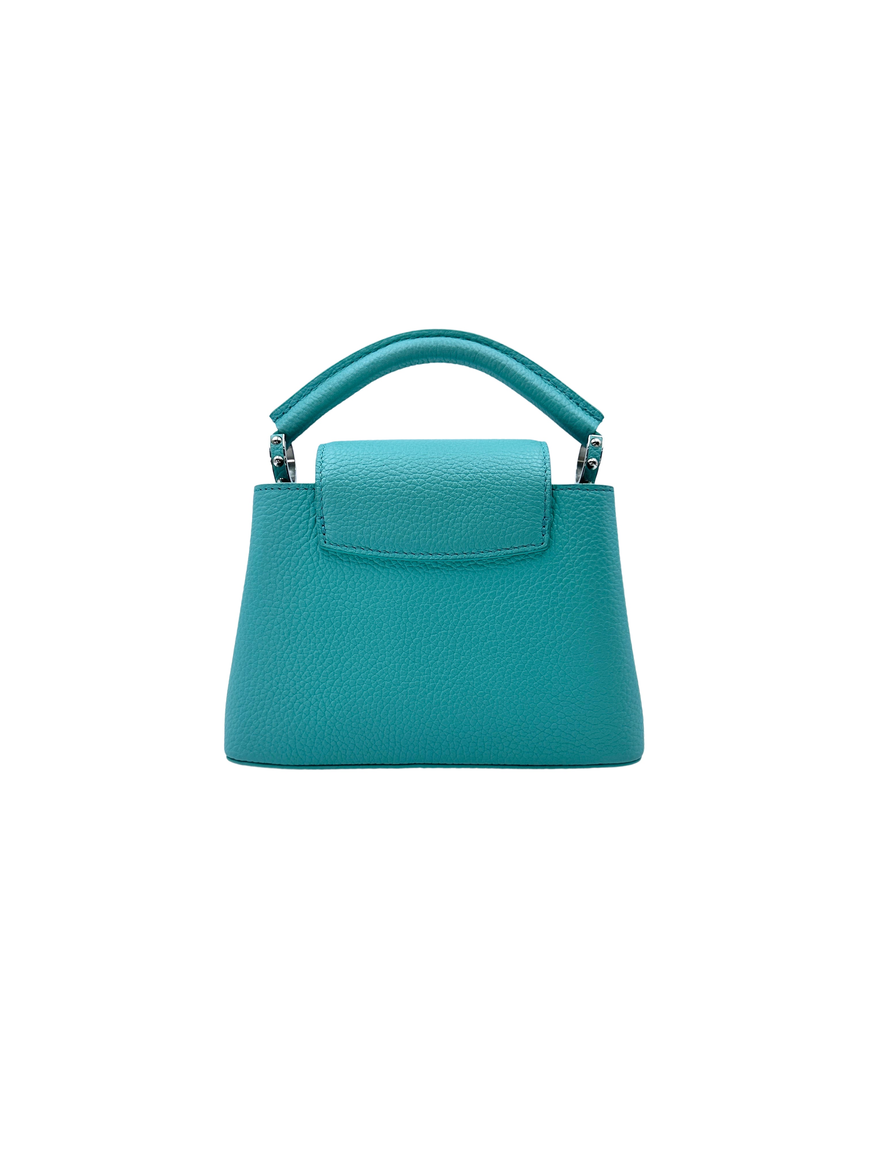 Louis Vuitton Capucines Green Leather Mini Handle Bag LV2040