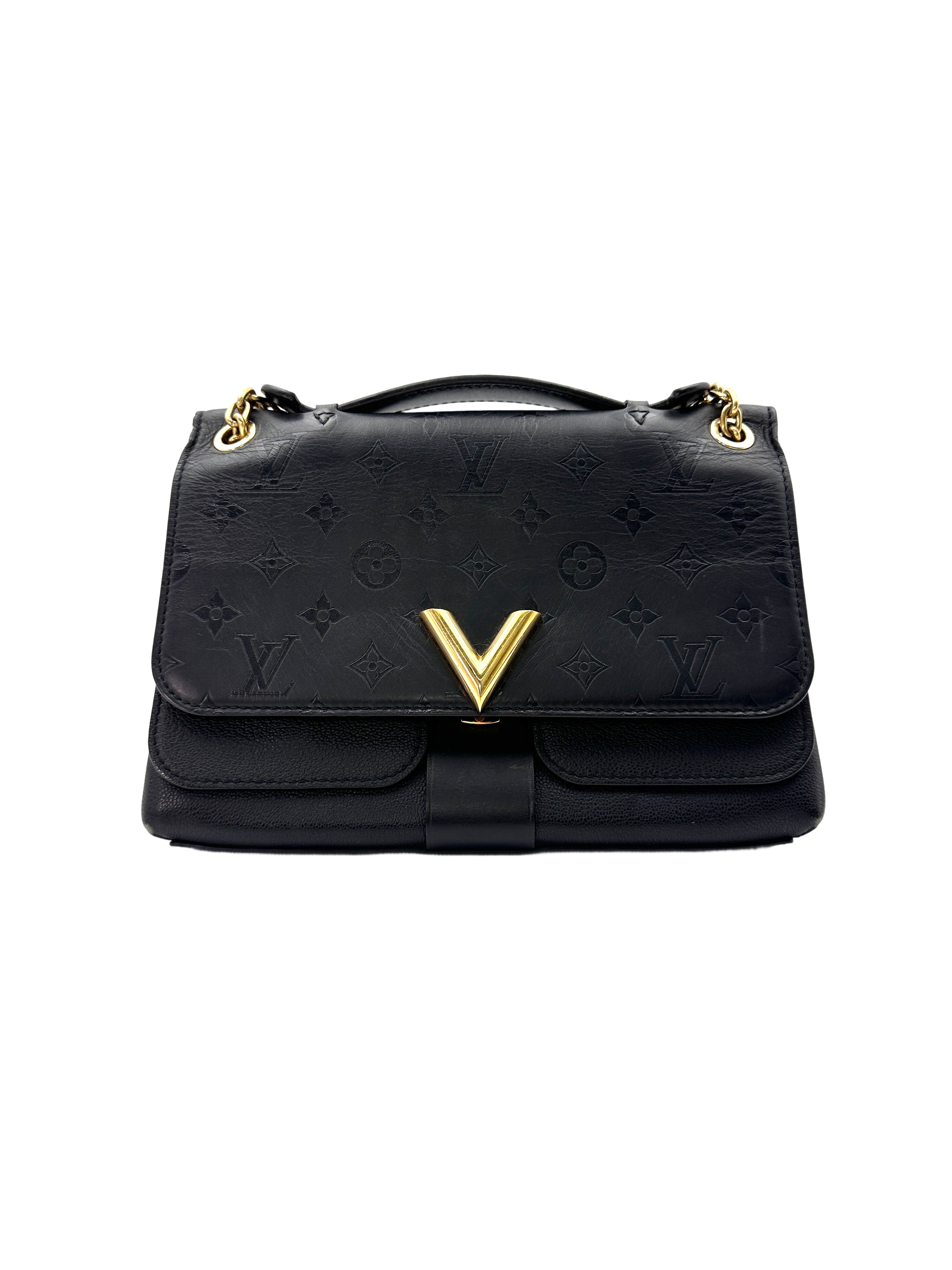 Louis Vuitton Very Chain Black Monogram Leather Shoulder Bag LV2039