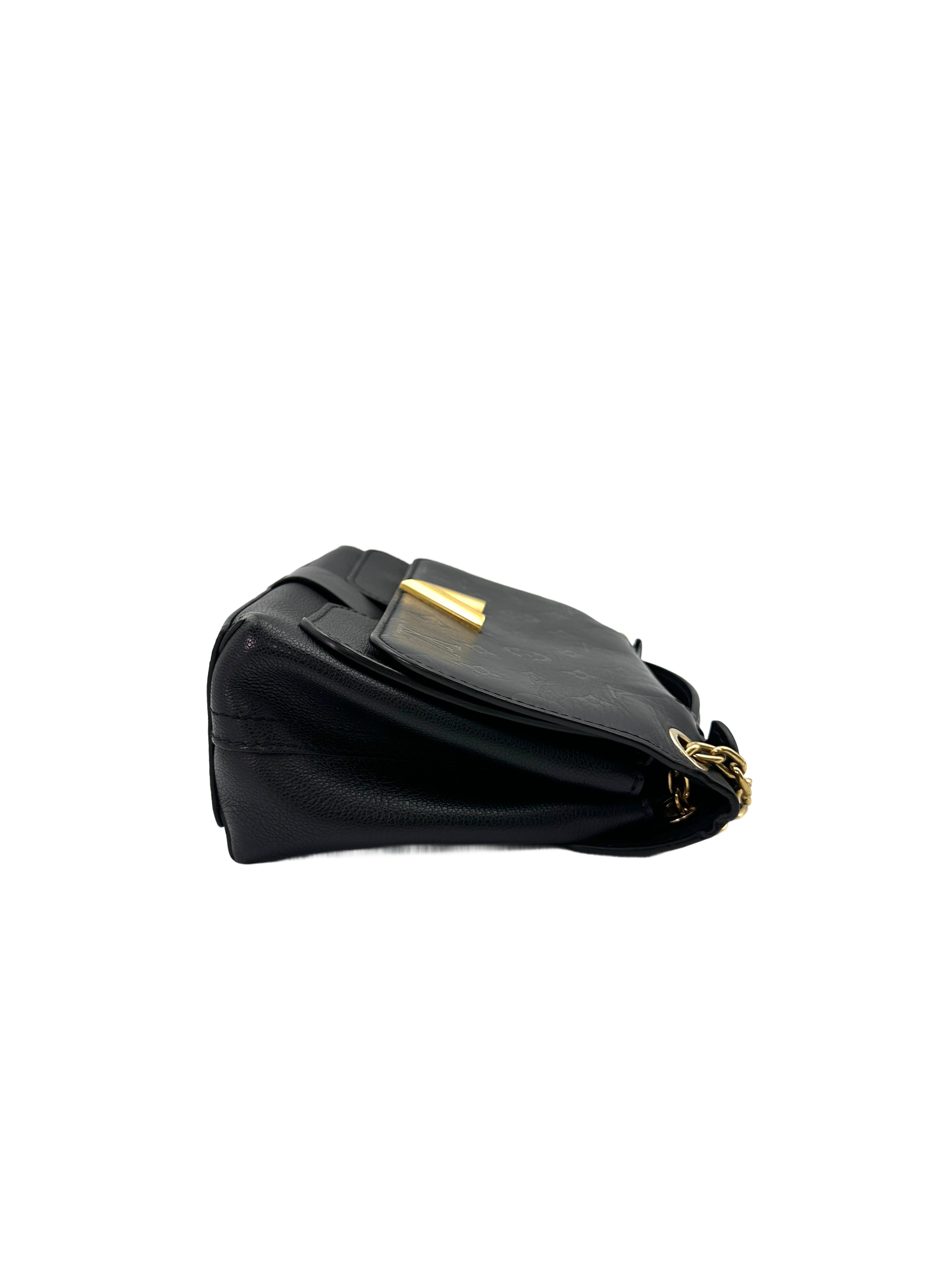 Louis Vuitton Very Chain Black Monogram Leather Shoulder Bag LV2039