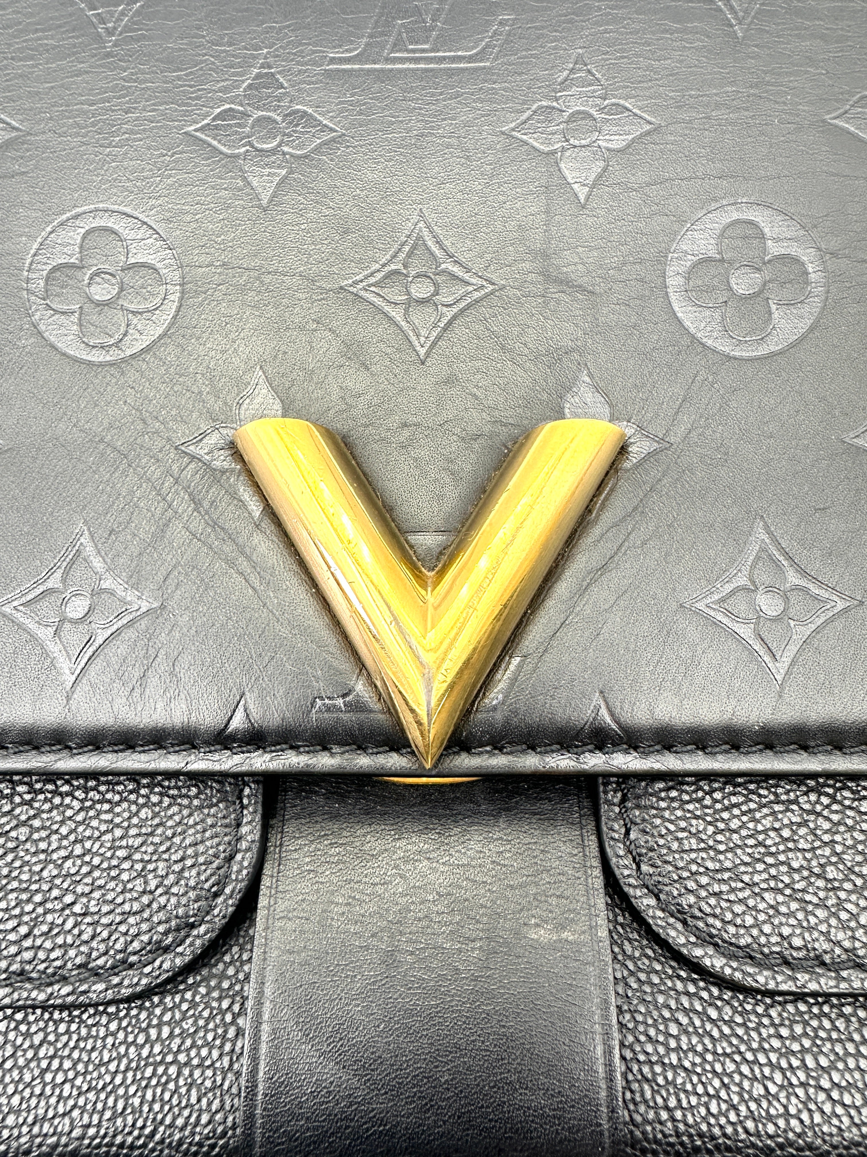 Louis Vuitton Very Chain Black Monogram Leather Shoulder Bag LV2039