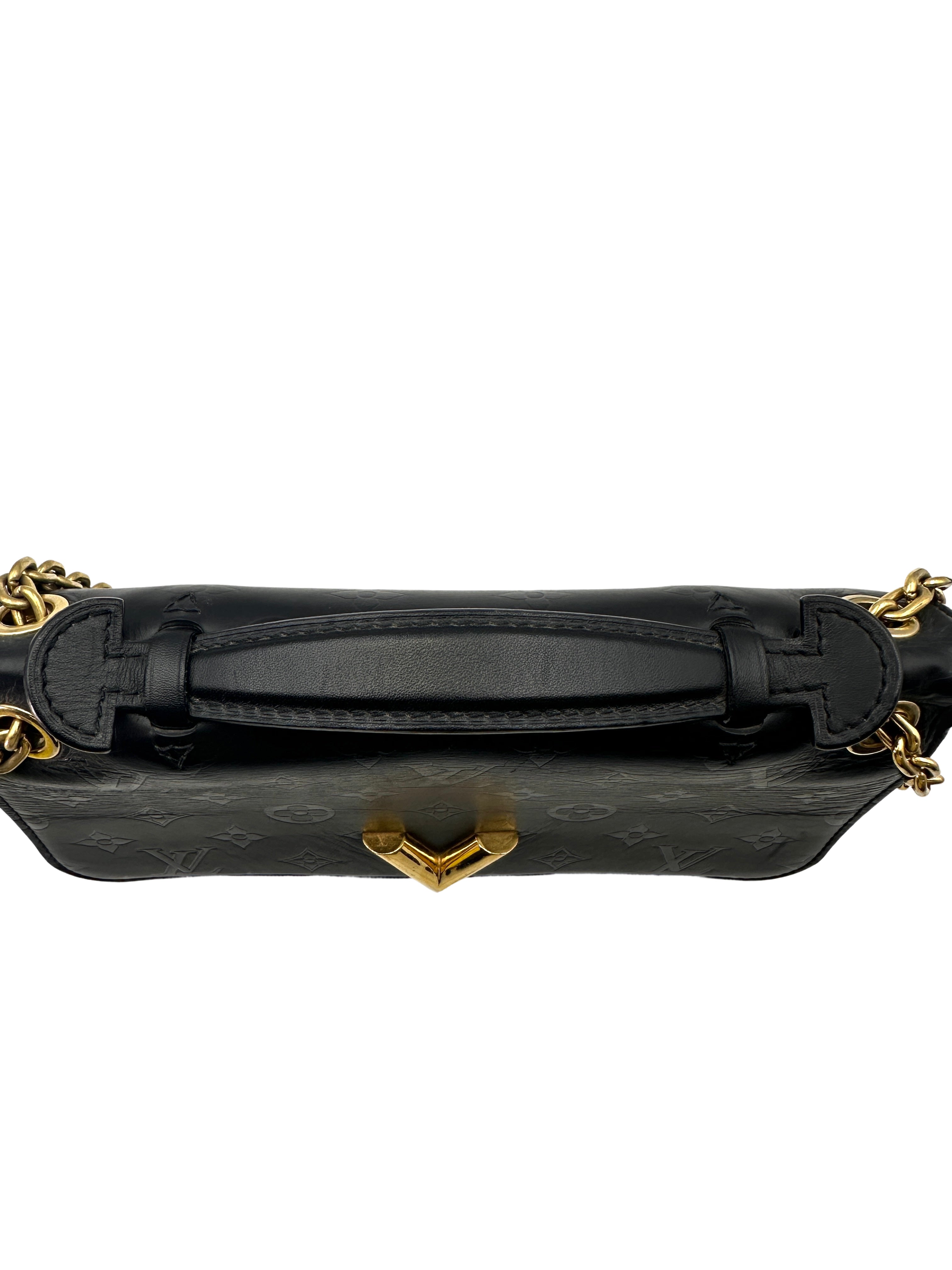 Louis Vuitton Very Chain Black Monogram Leather Shoulder Bag LV2039