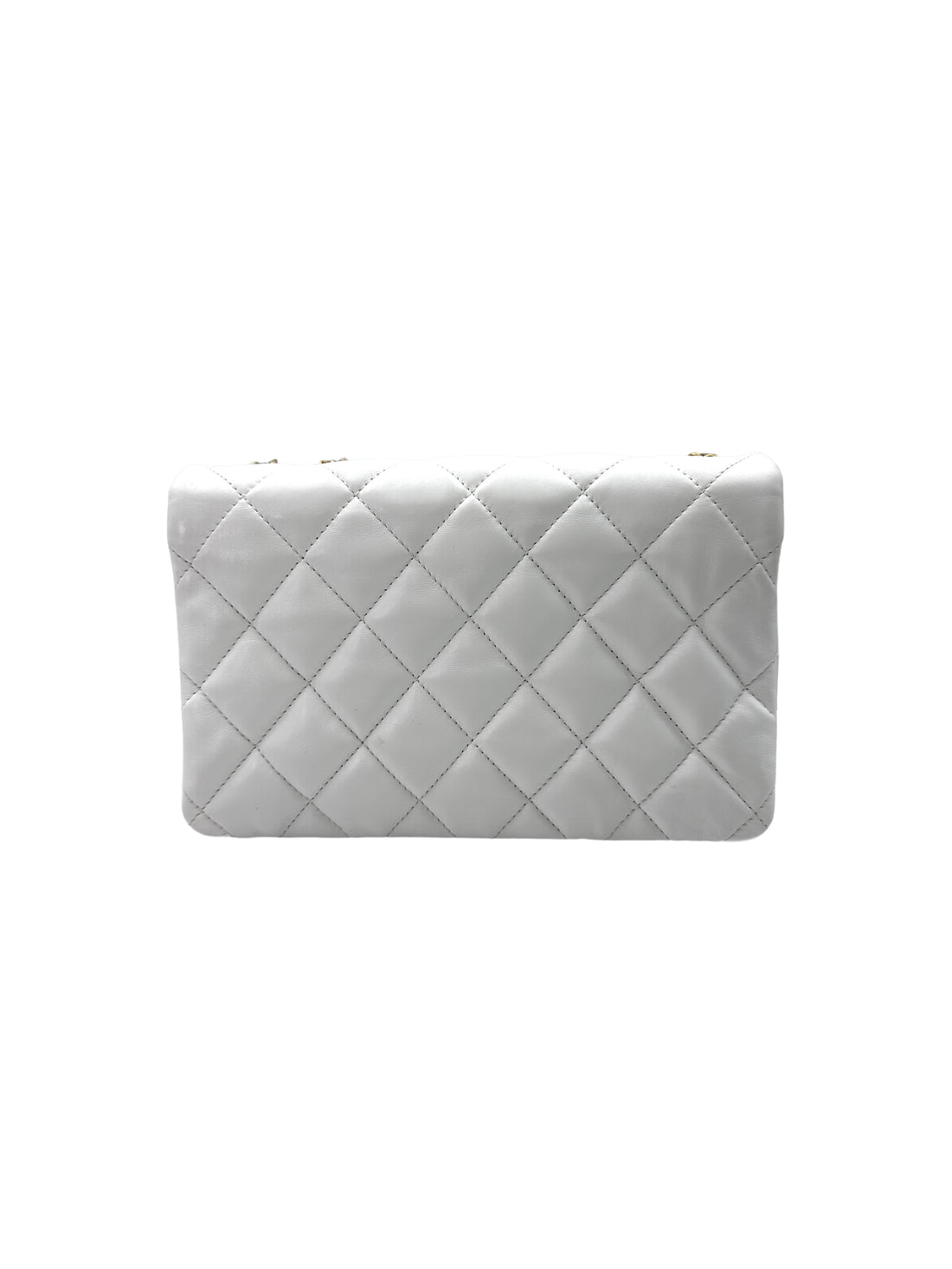 Chanel 23B Classic Flap White Quilted Lambskin Small Size Flap Bag With Gold Hardware(T1***0K) CC1470
