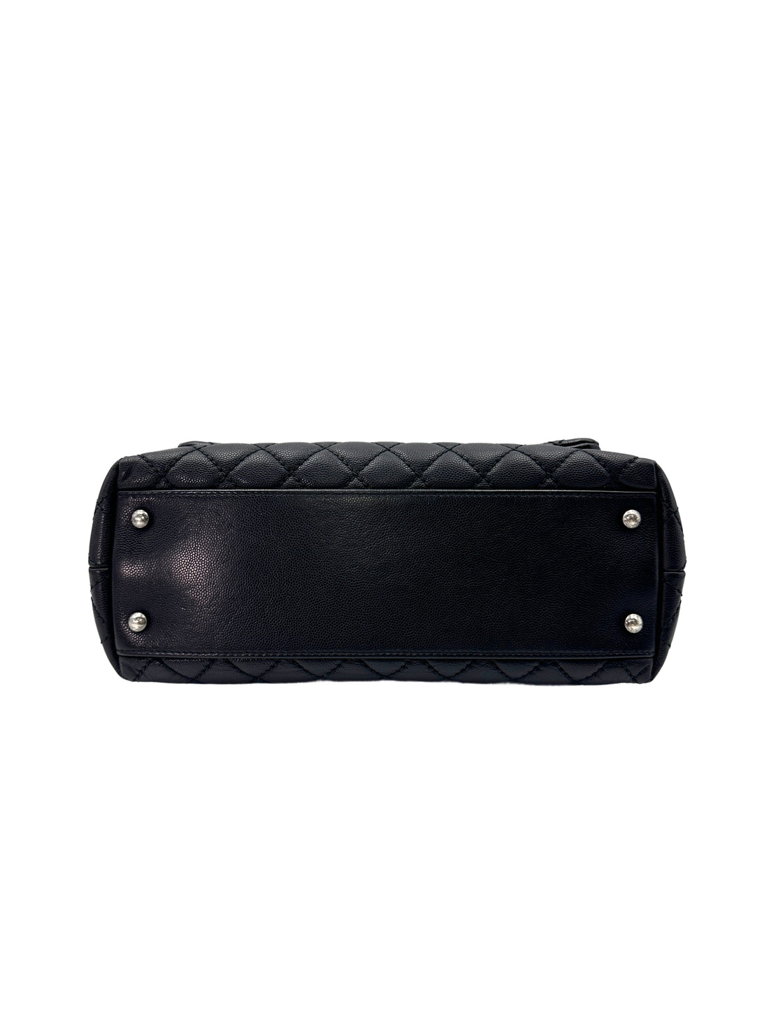 Chanel CoCo Handle Black Chevron Quilted Calfskin Medium Size Handle Bag(22***11) CC1472