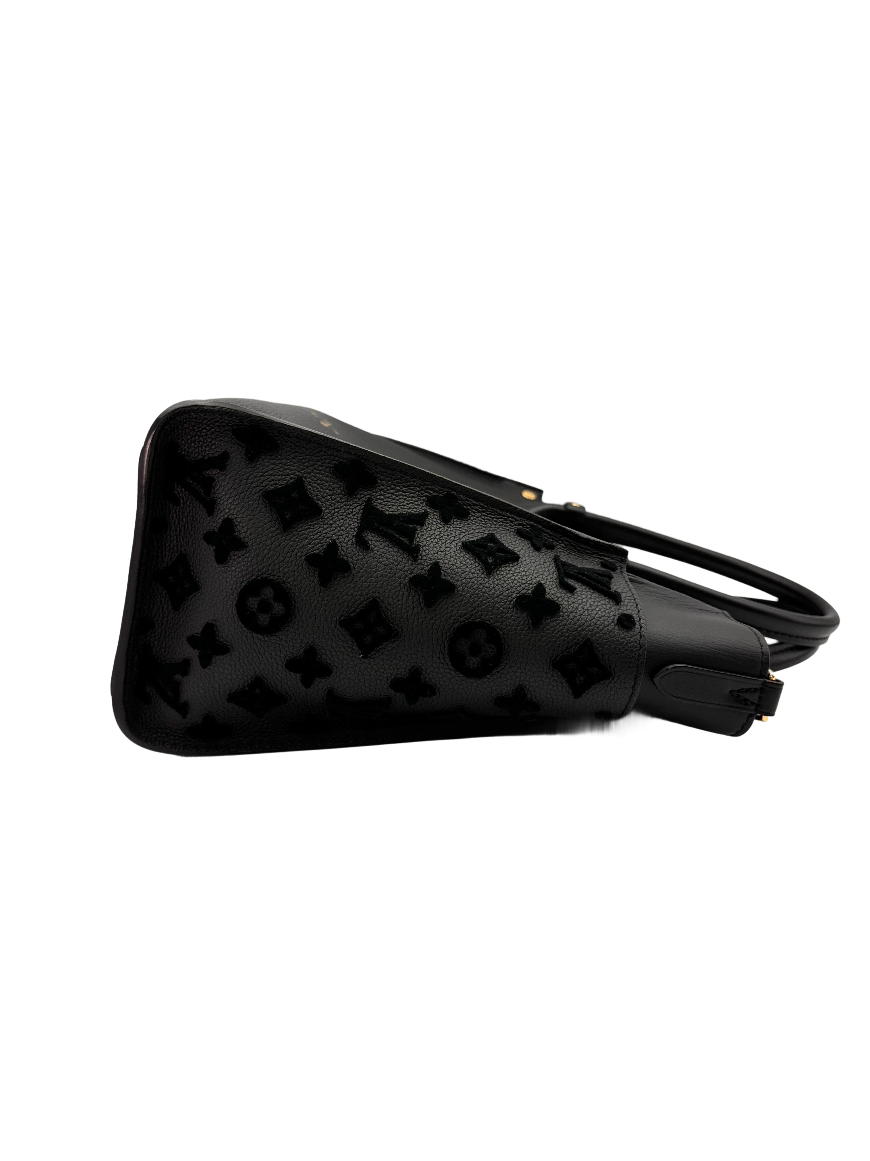 Louis Vuitton On My Side MM Black Calfskin Tote Handle Bag LV2073