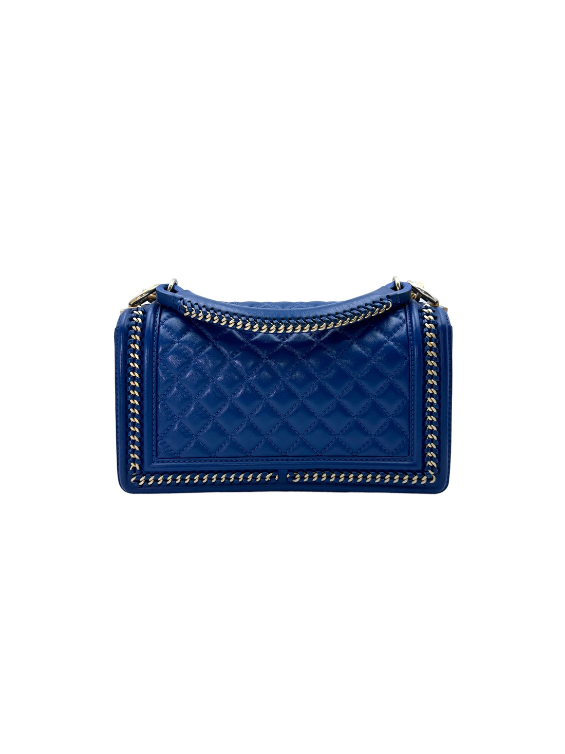 Chanel 17A LeBoy Blue Quilted Leather Chain Around Flap Bag With Gold Hardware(24***05) CC1474