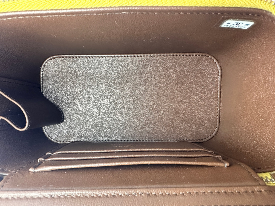 Chanel Green Quilted Lambskin Top Handle Vanity Case(PE***75) CC1473