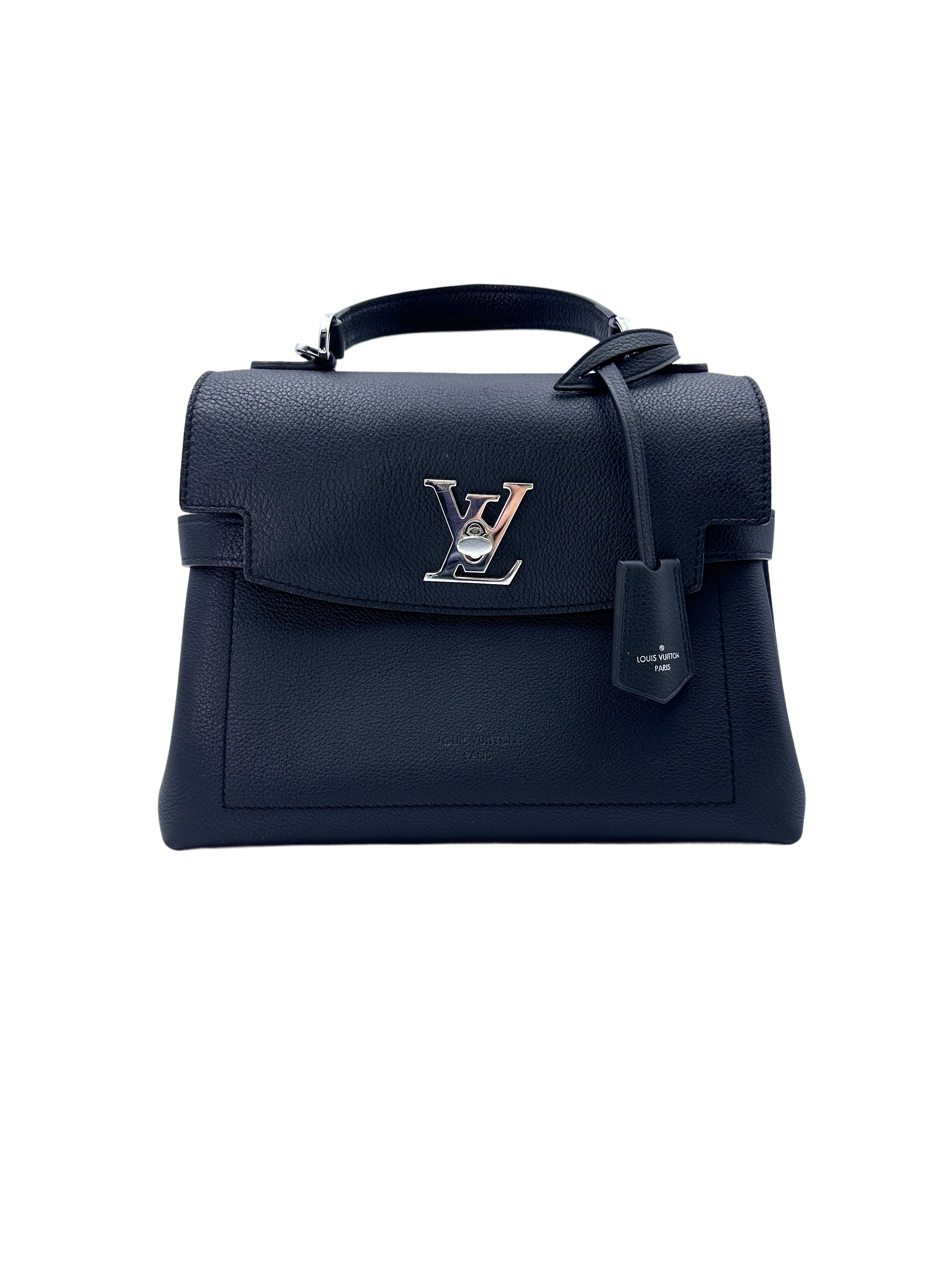 Louis Vuitton Lockme Ever Black Leather Handle Bag With Silver Hardware LV2042