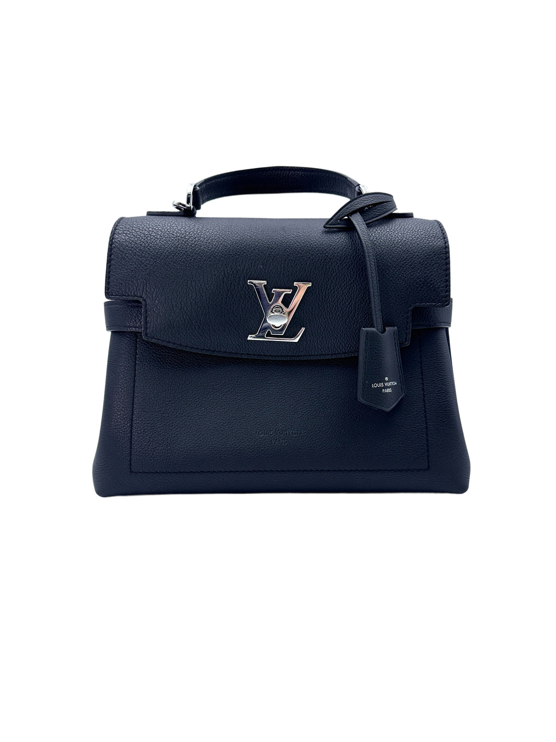 Louis Vuitton Lockme Ever Black Leather Handle Bag With Silver Hardware LV2042