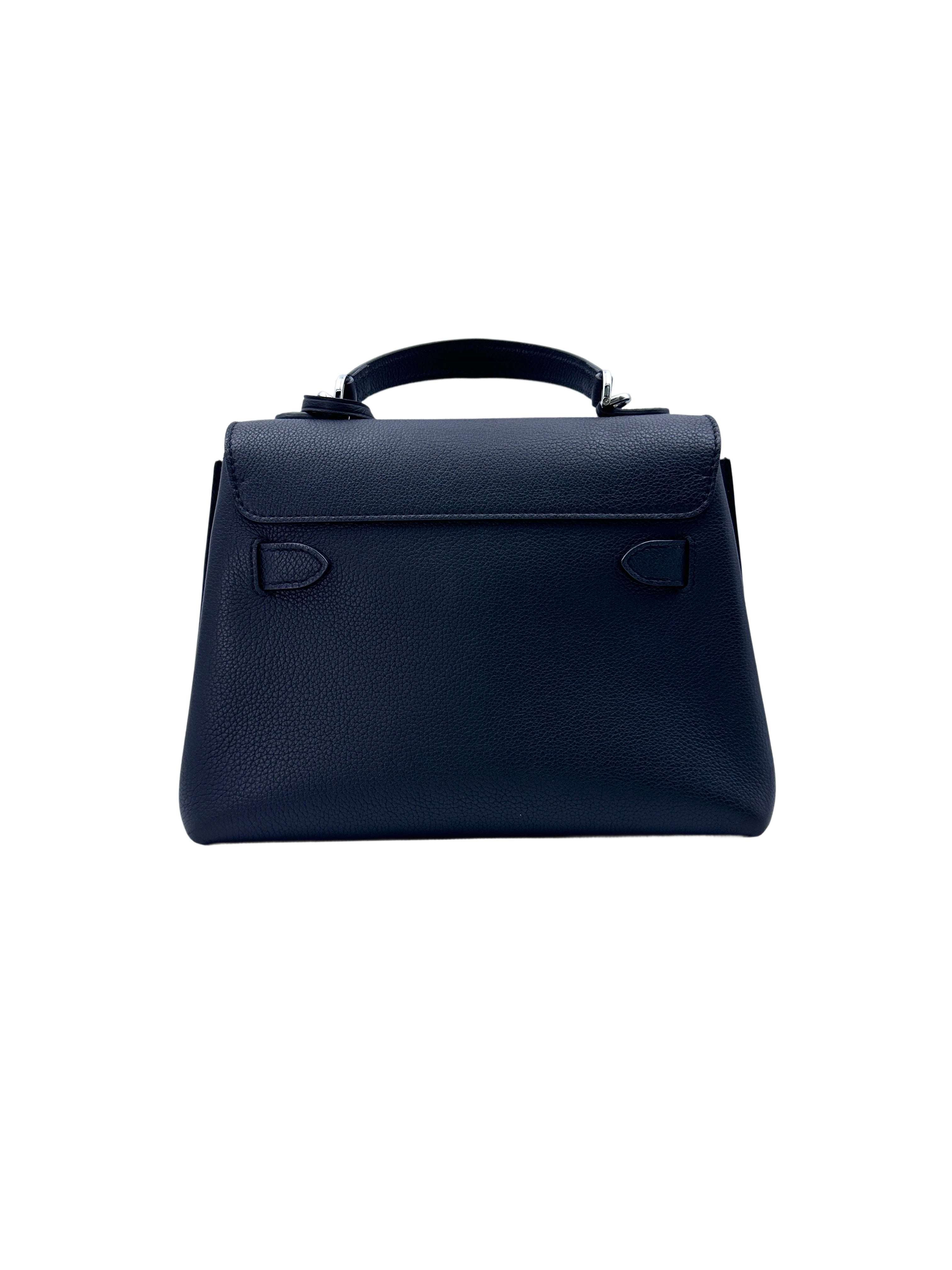 Louis Vuitton Lockme Ever Black Leather Handle Bag With Silver Hardware LV2042