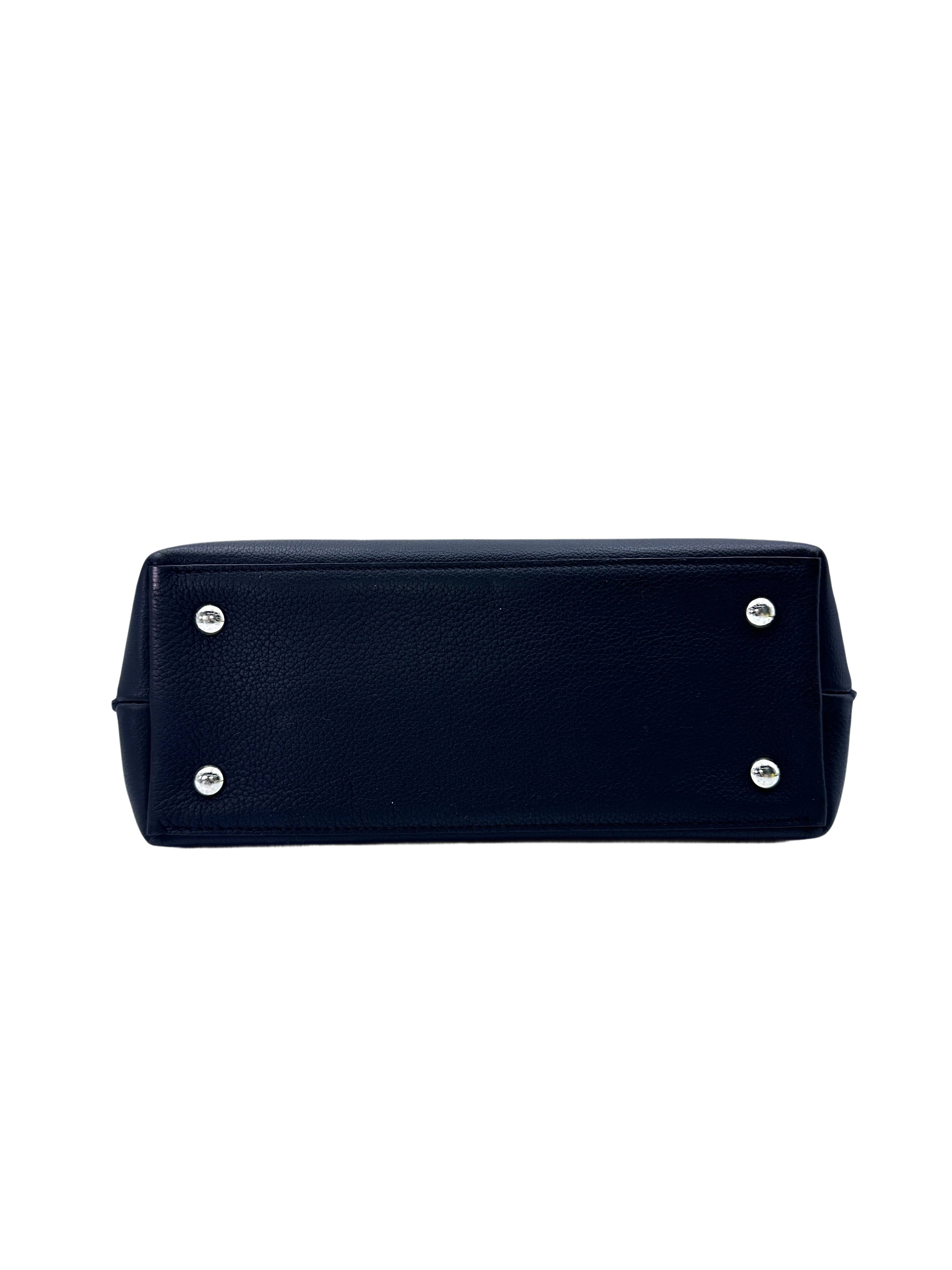 Louis Vuitton Lockme Ever Black Leather Handle Bag With Silver Hardware LV2042