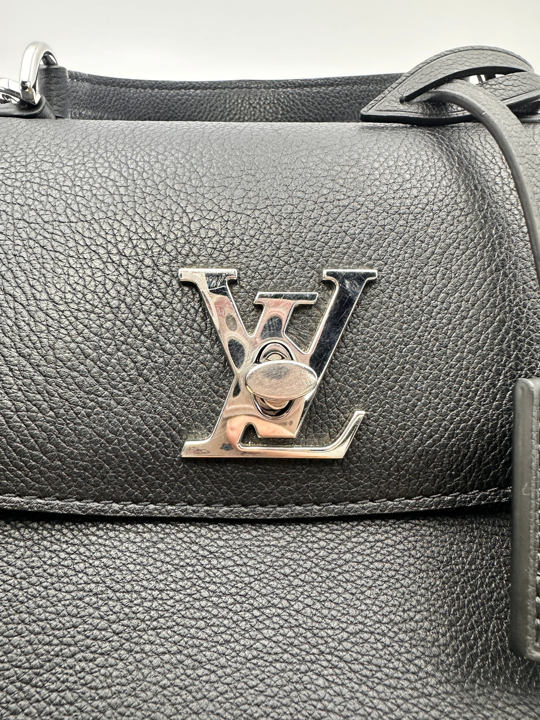 Louis Vuitton Lockme Ever Black Leather Handle Bag With Silver Hardware LV2042