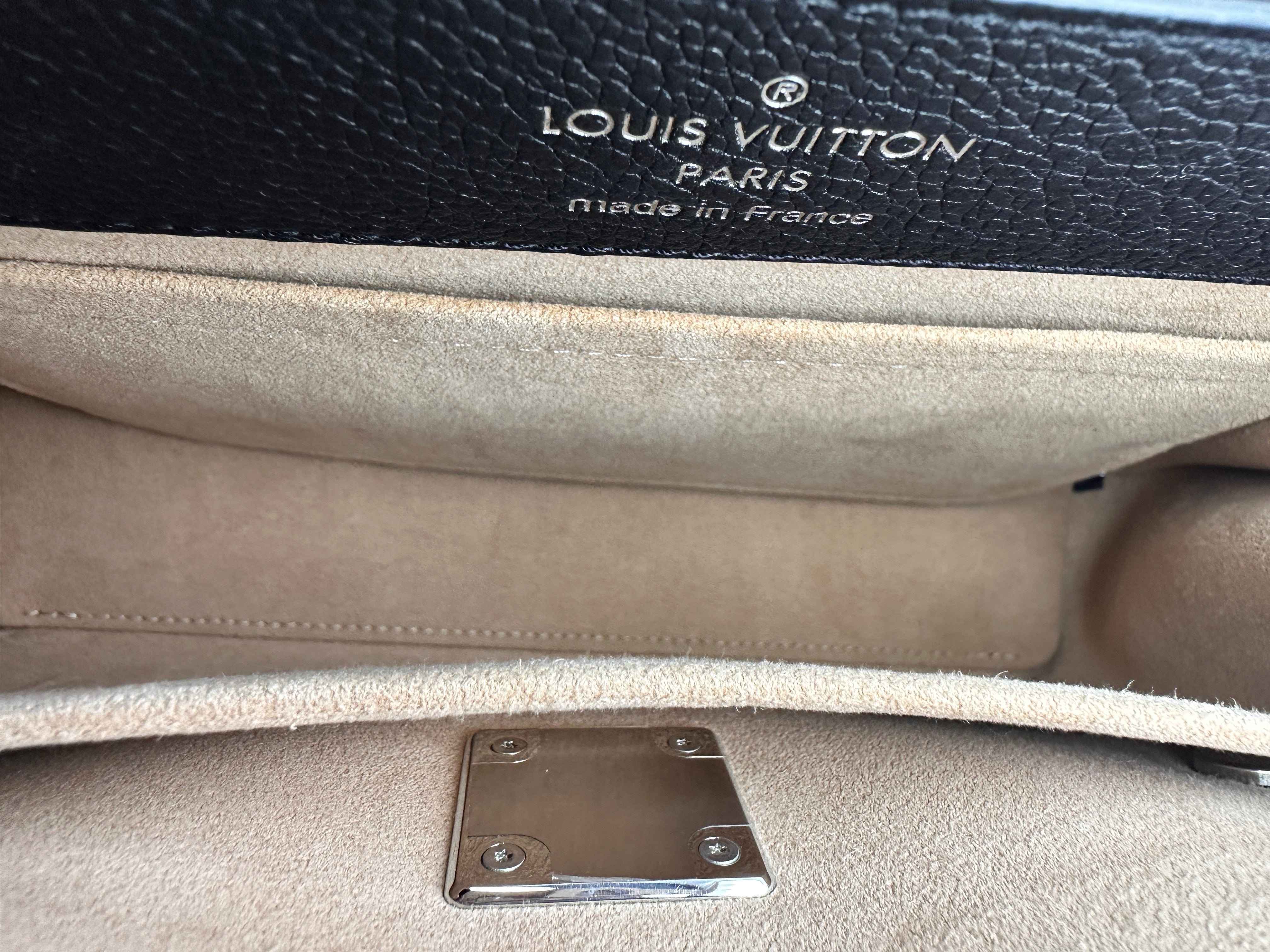 Louis Vuitton Lockme Ever Black Leather Handle Bag With Silver Hardware LV2042