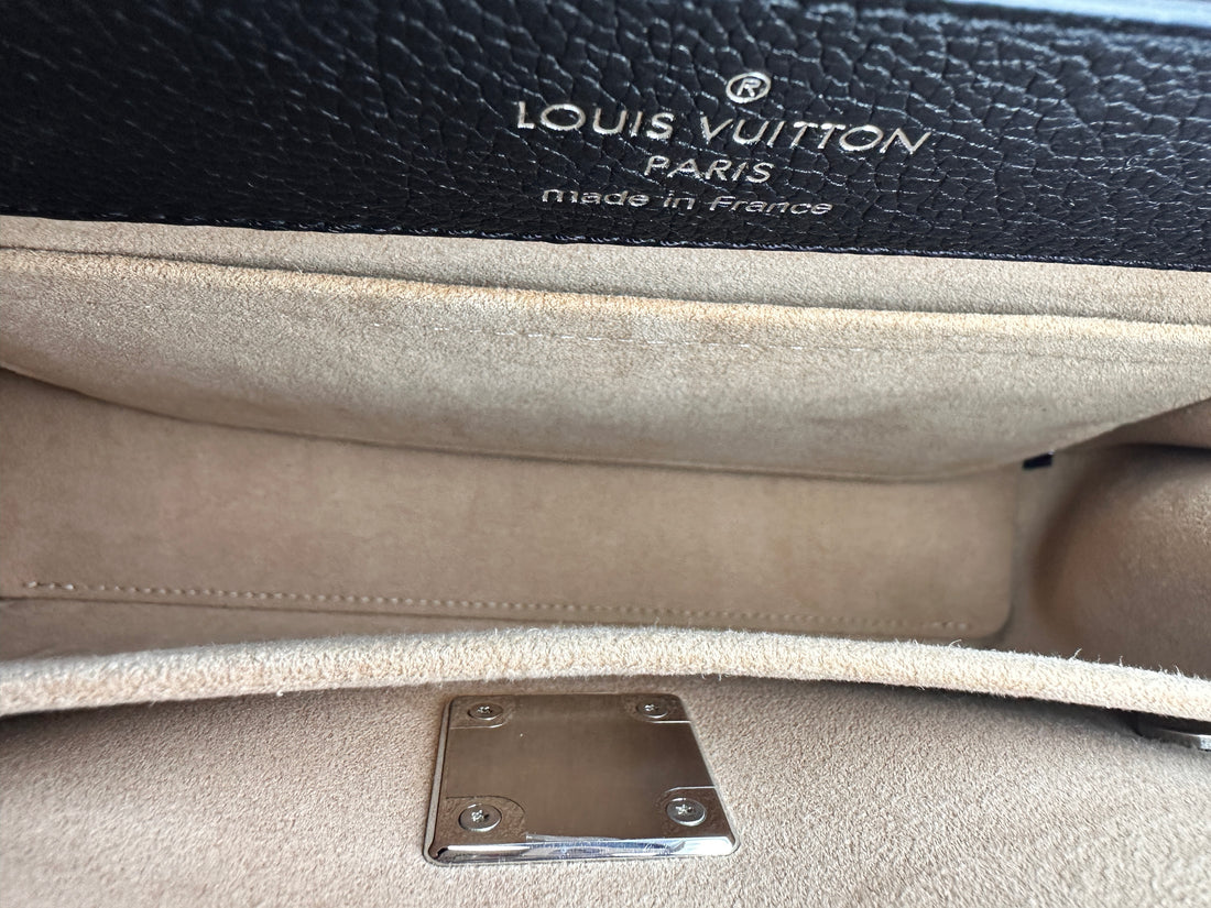 Louis Vuitton Lockme Ever Black Leather Handle Bag With Silver Hardware LV2042