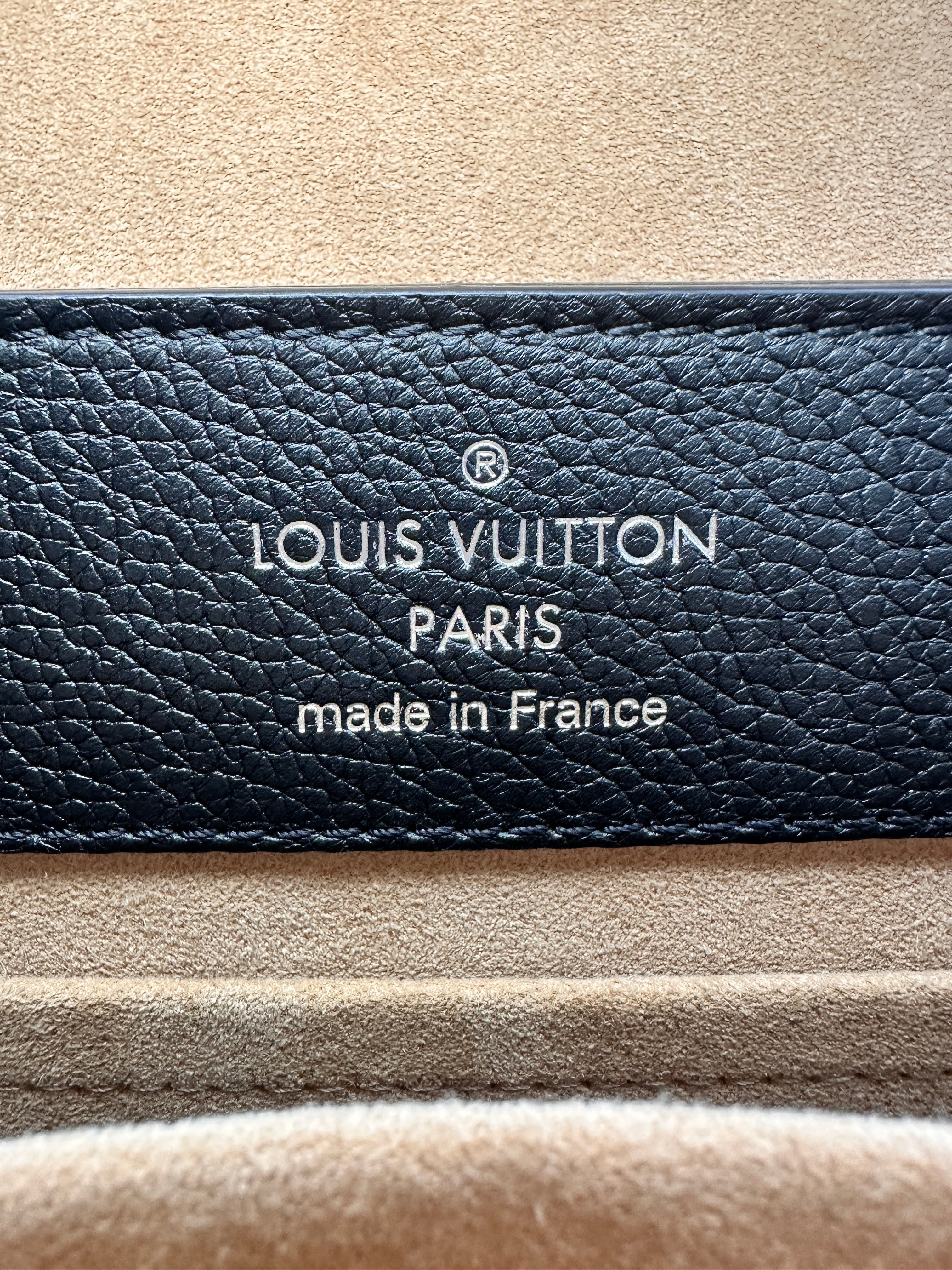 Louis Vuitton Lockme Ever Black Leather Handle Bag With Silver Hardware LV2042