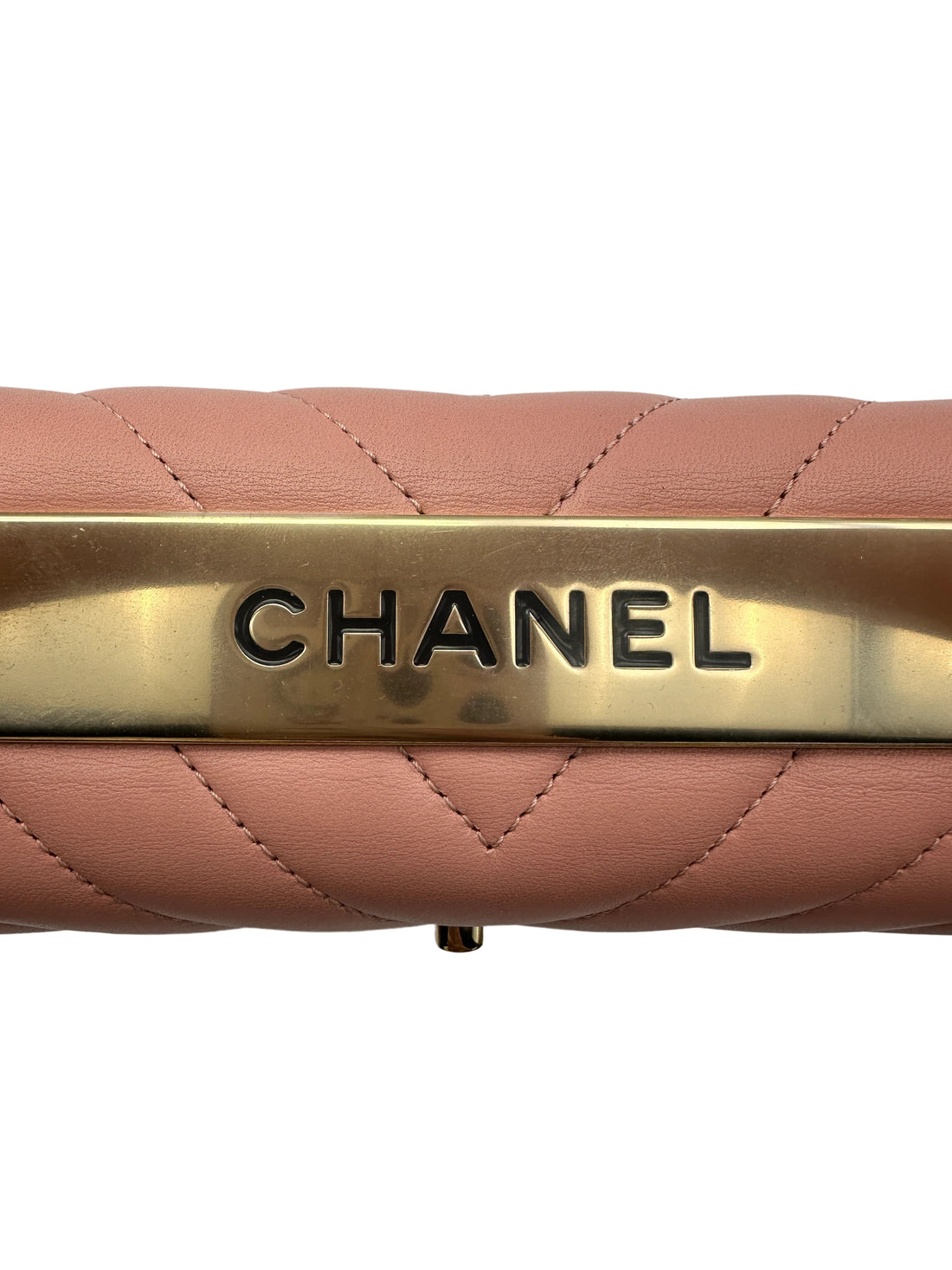 Chanel 18P Trendy CC Pink Chevron Quilted Leather Top Handle Flap Bag(26***27) CC1479