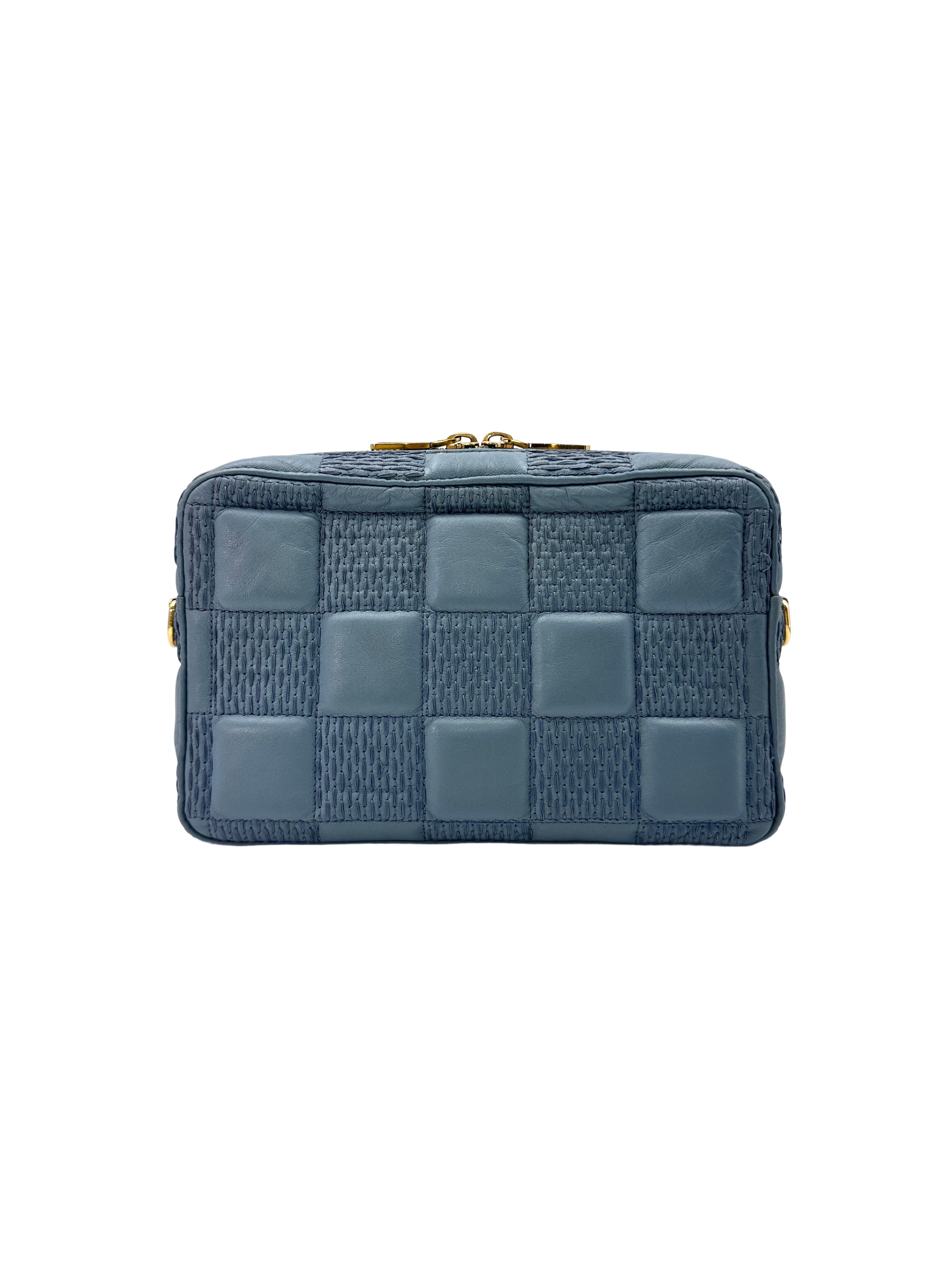 Louis Vuitton Troca Blue Quilted Damier Leather Crossbody Bag LV2047