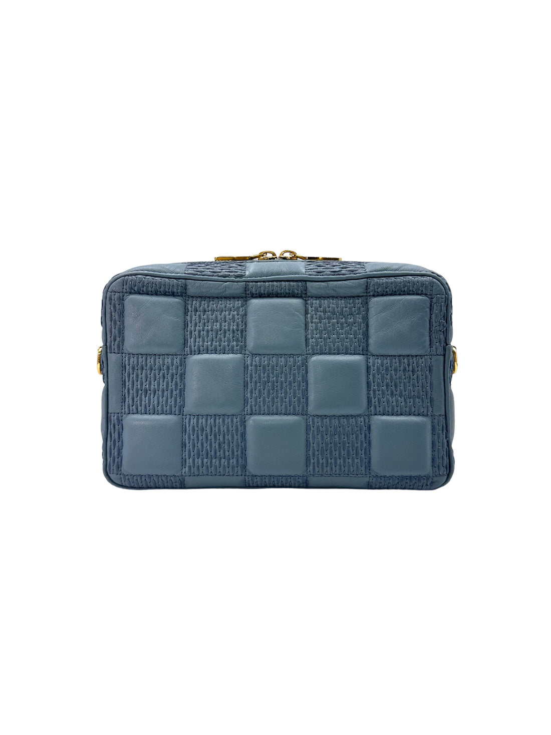 Louis Vuitton Troca Blue Quilted Damier Leather Crossbody Bag LV2047