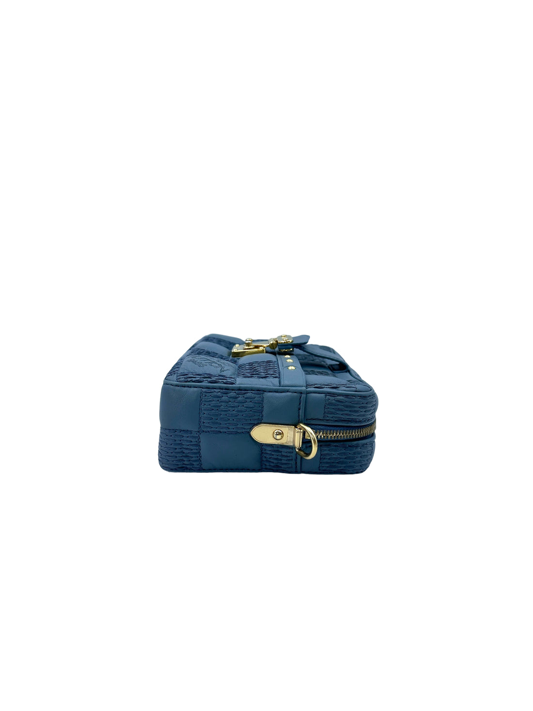 Louis Vuitton Troca Blue Quilted Damier Leather Crossbody Bag LV2047