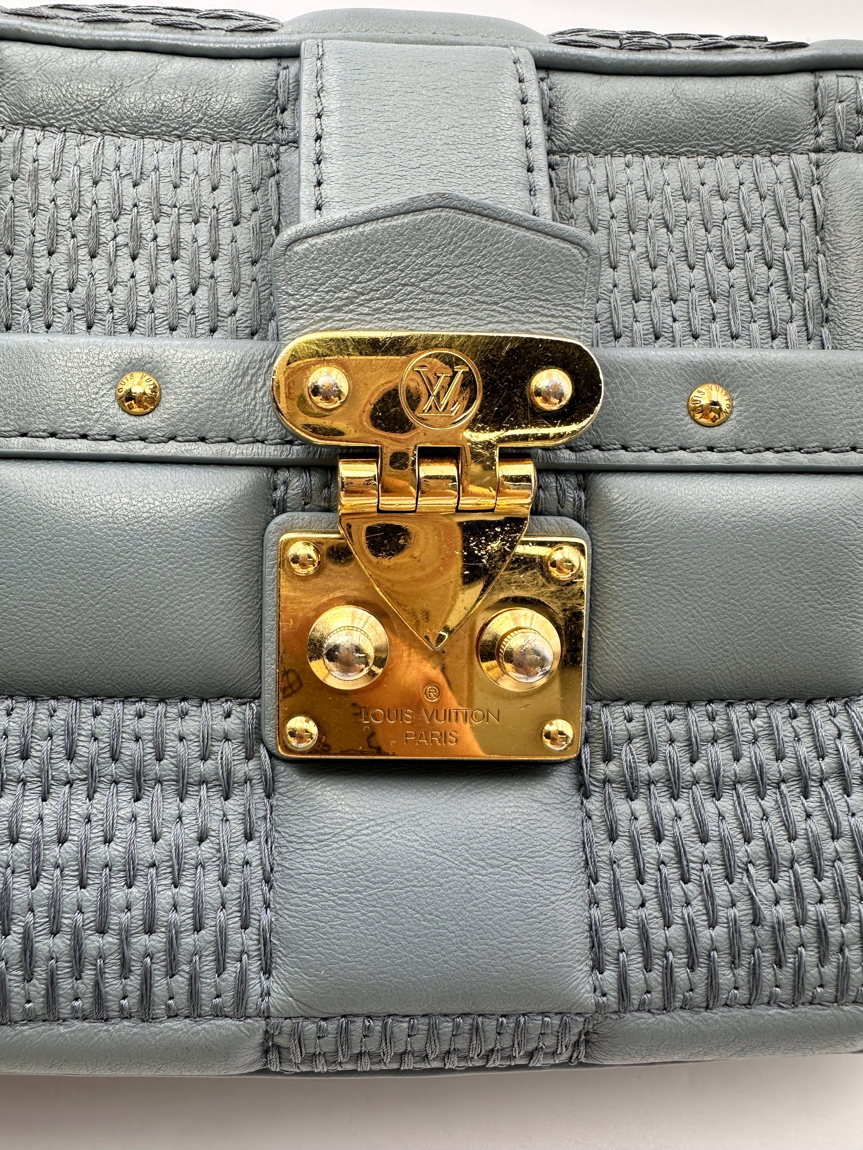 Louis Vuitton Troca Blue Quilted Damier Leather Crossbody Bag LV2047