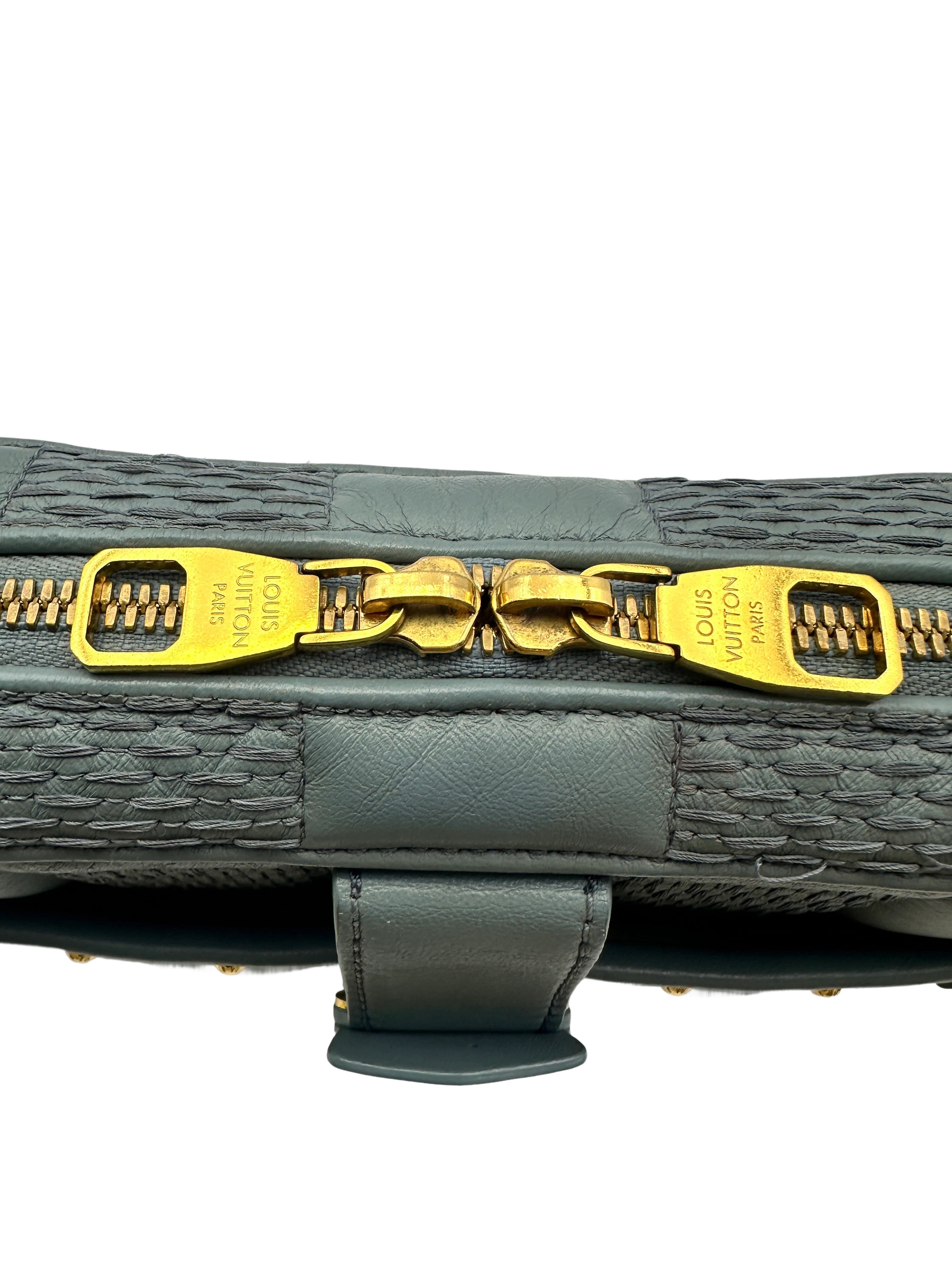 Louis Vuitton Troca Blue Quilted Damier Leather Crossbody Bag LV2047