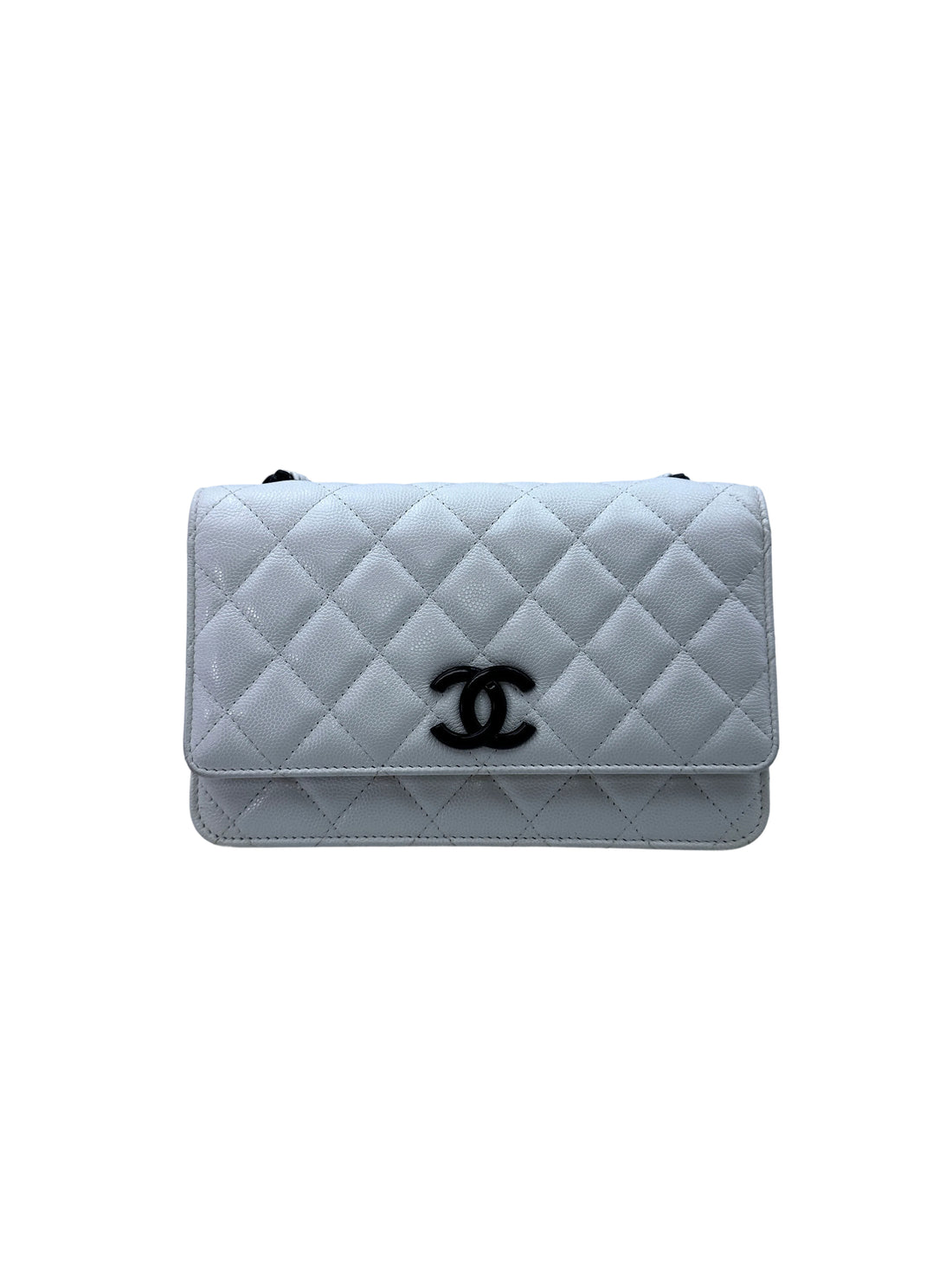Chanel "My Everything" White Quilted Calfskin Wallet On Chain(30***80) CC1477