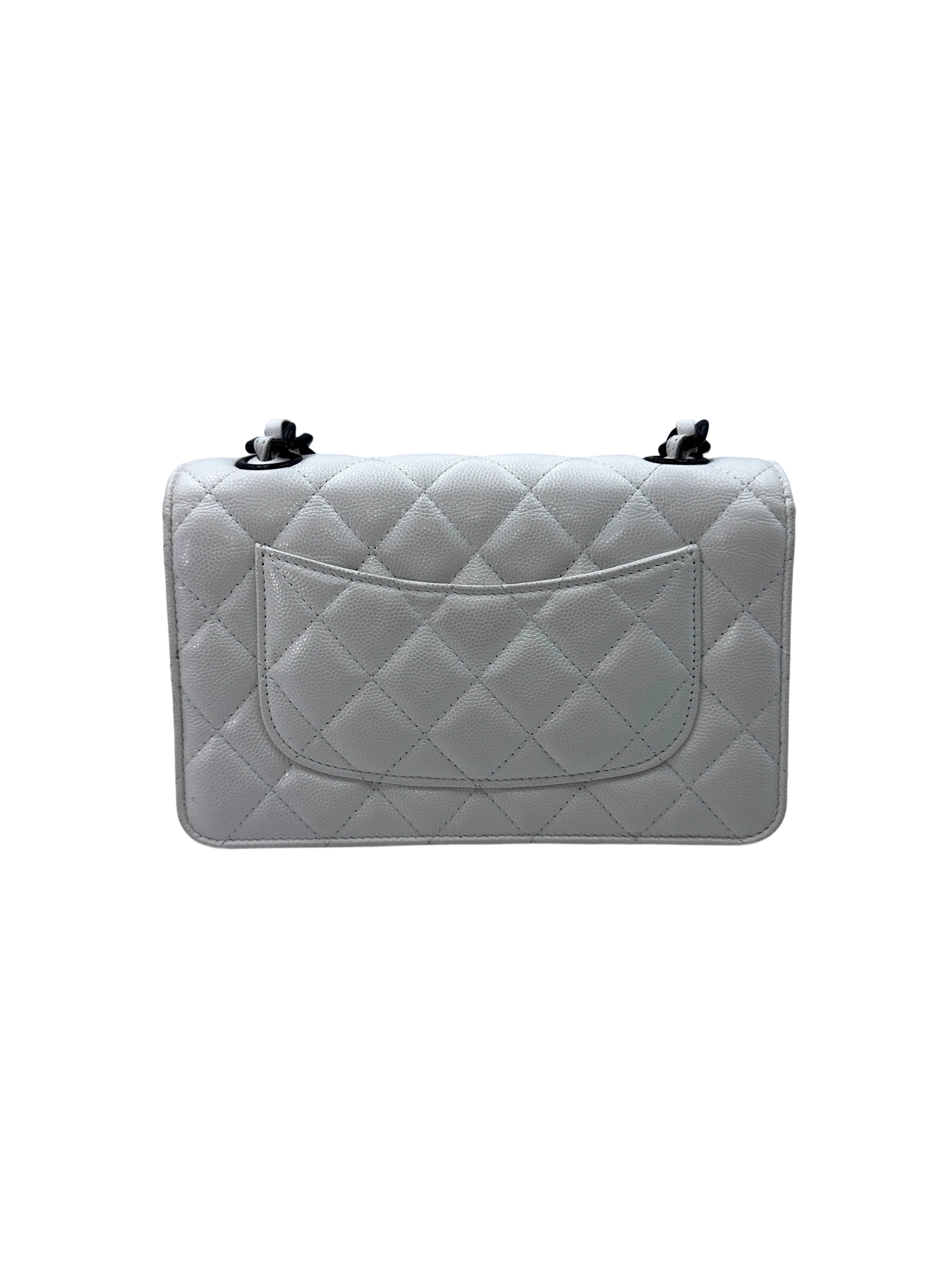 Chanel "My Everything" White Quilted Calfskin Wallet On Chain(30***80) CC1477