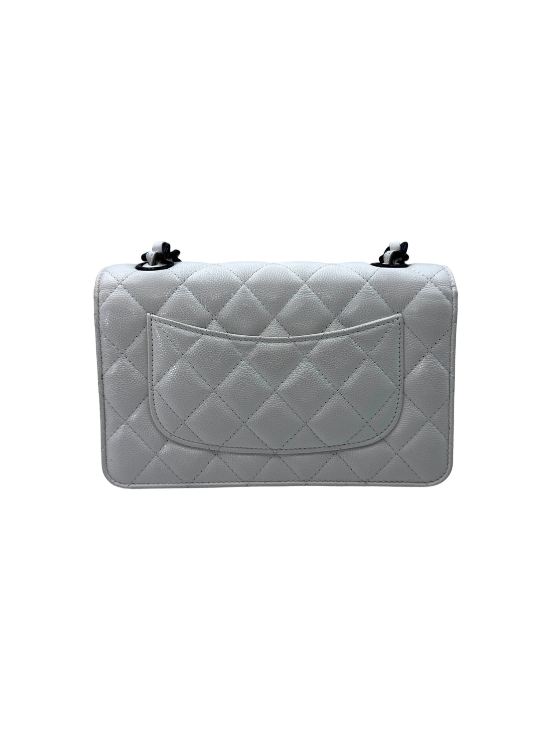 Chanel "My Everything" White Quilted Calfskin Wallet On Chain(30***80) CC1477