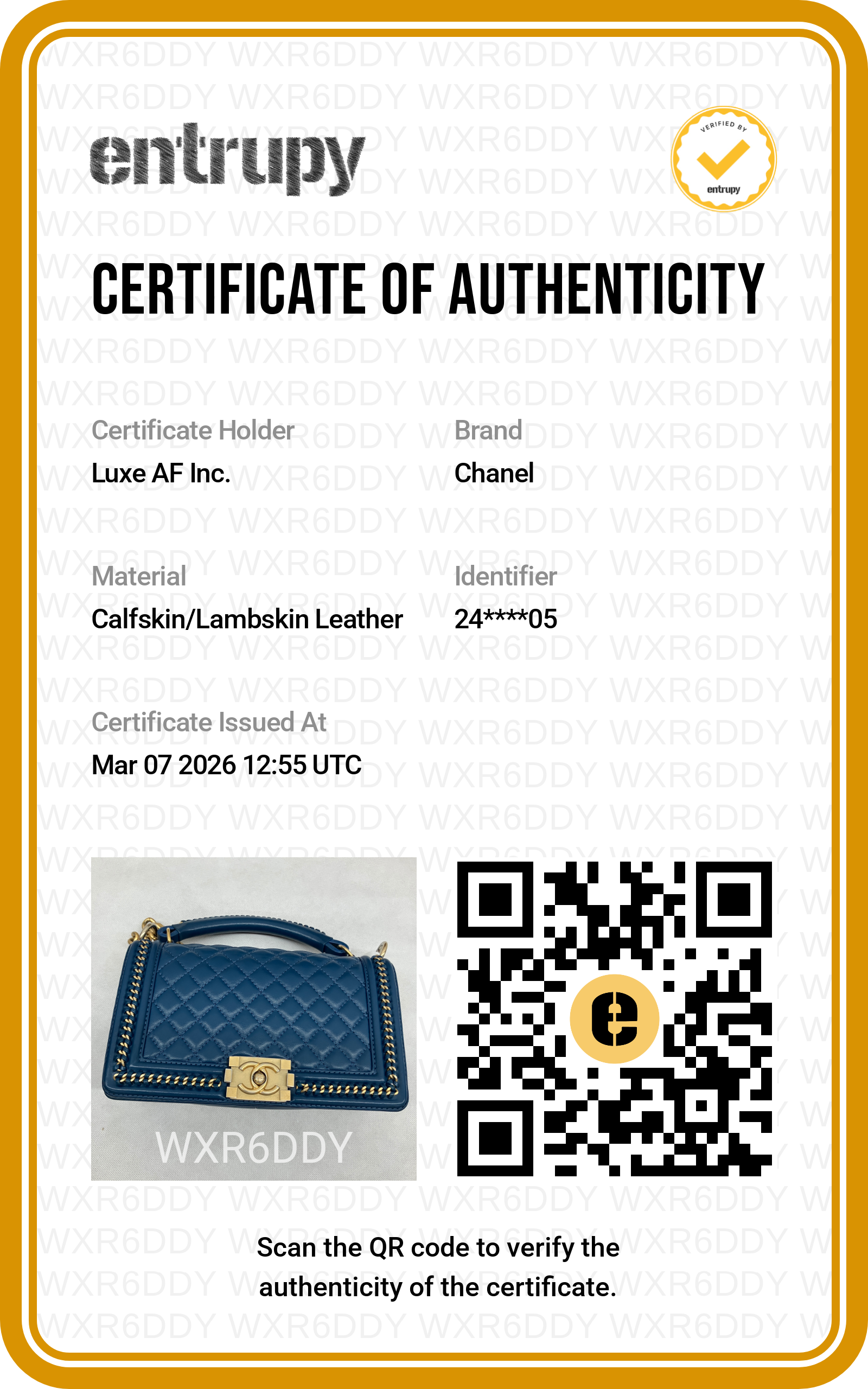 Chanel 17A LeBoy Blue Quilted Leather Chain Around Flap Bag With Gold Hardware(24***05) CC1474