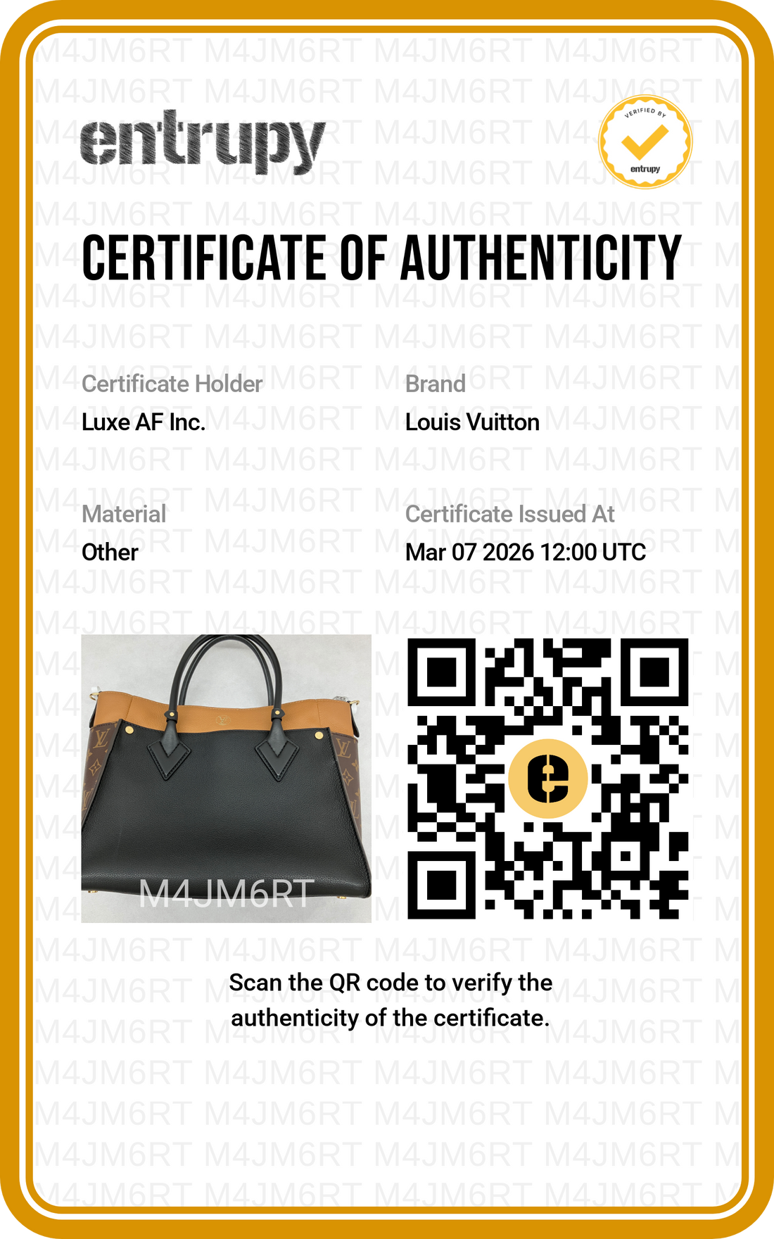 Louis Vuitton On My Side MM Black Leather And Monogram Canvas Tote Bag LV2035