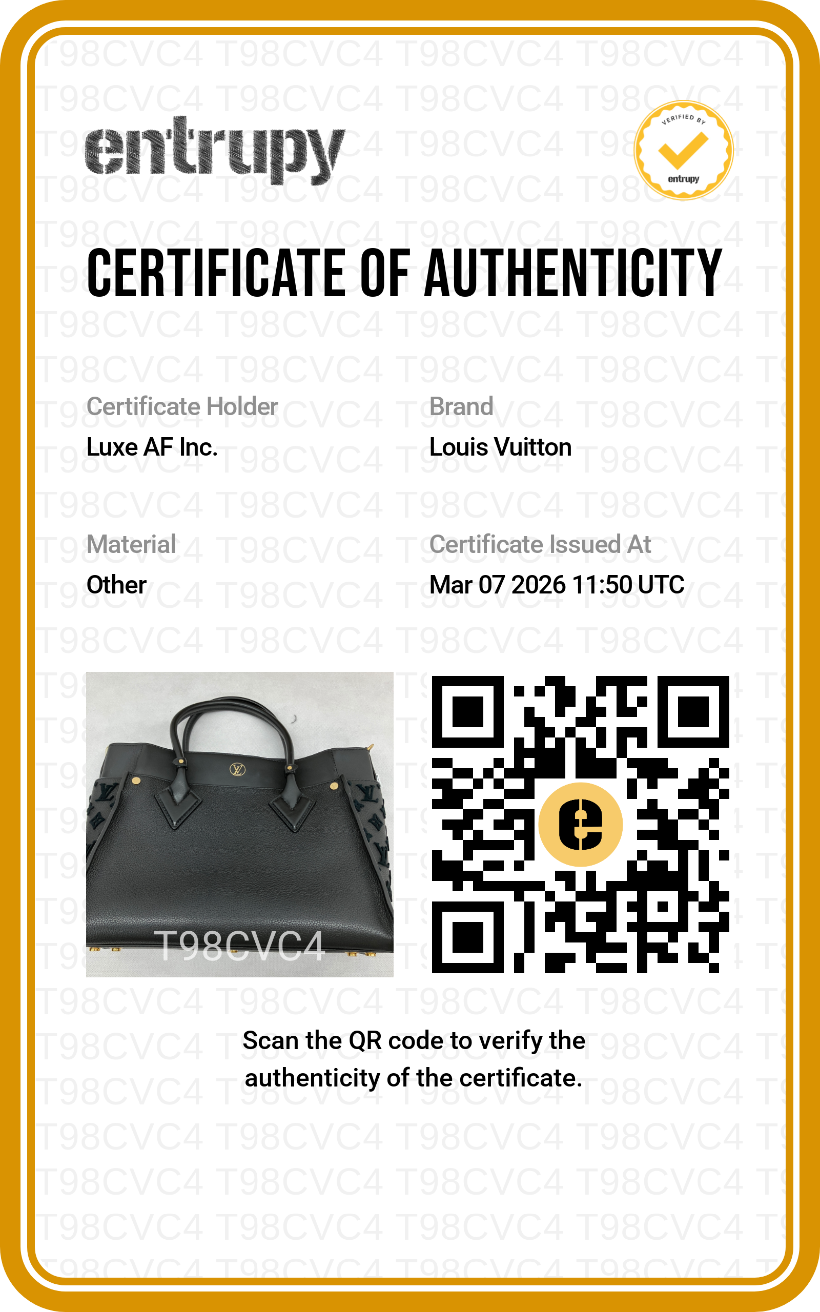 Louis Vuitton On My Side MM Black Leather Tote Handle Bag LV2057