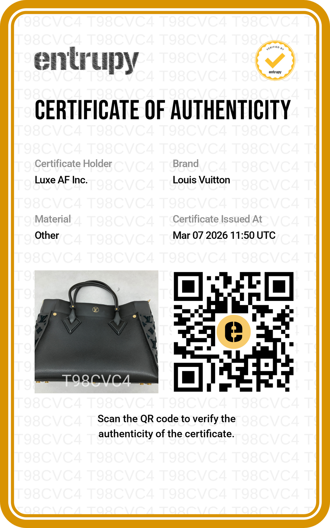 Louis Vuitton On My Side MM Black Leather Tote Handle Bag LV2057