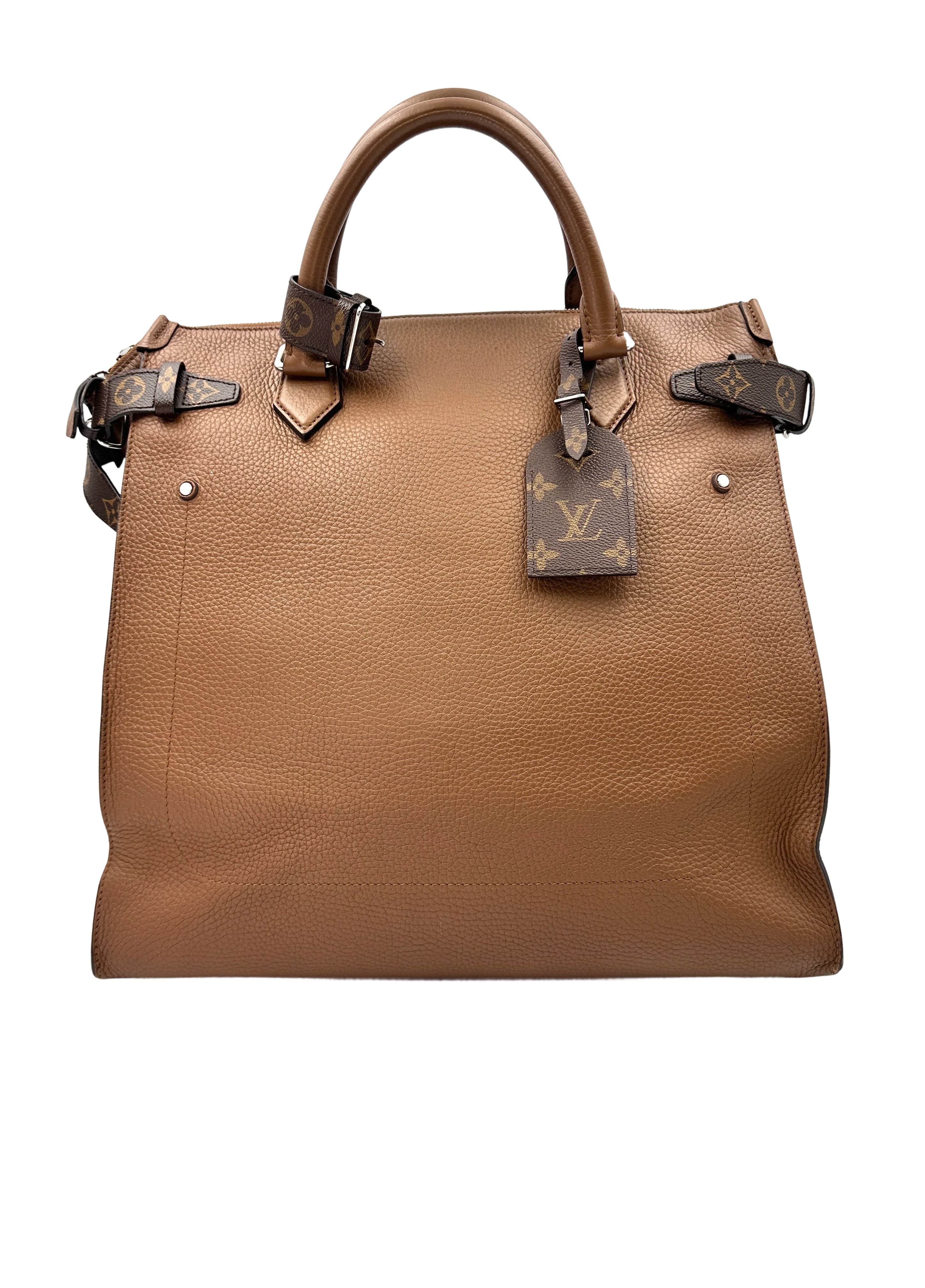 Louis Vuitton Brown Taurillon Leather Zipped Tote Handle Bag LV2060