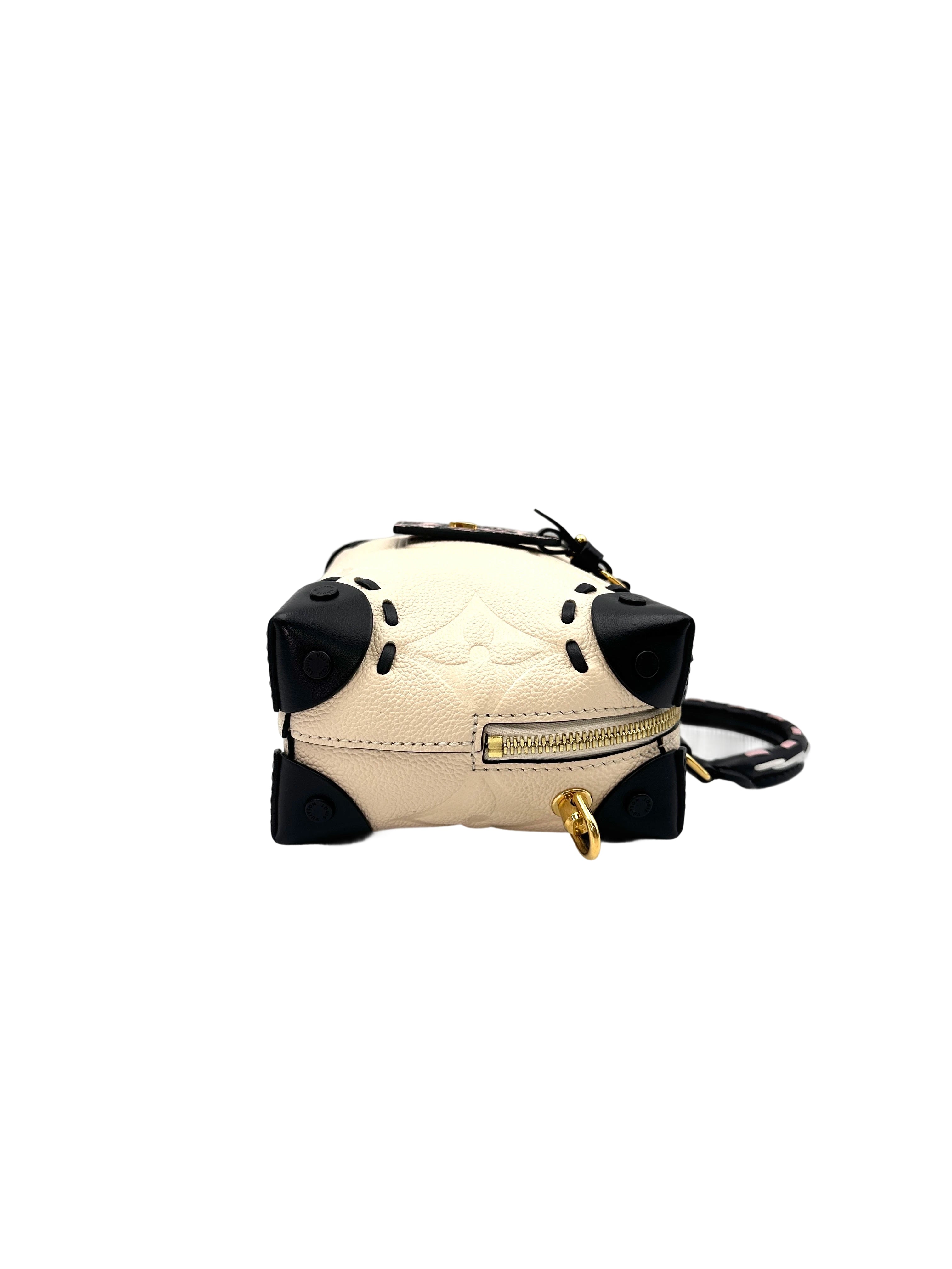 Louis Vuitton "Wild At Heart" Petite Malle Souple Beige Monogram Empreinte Leather Handle Bag LV2045
