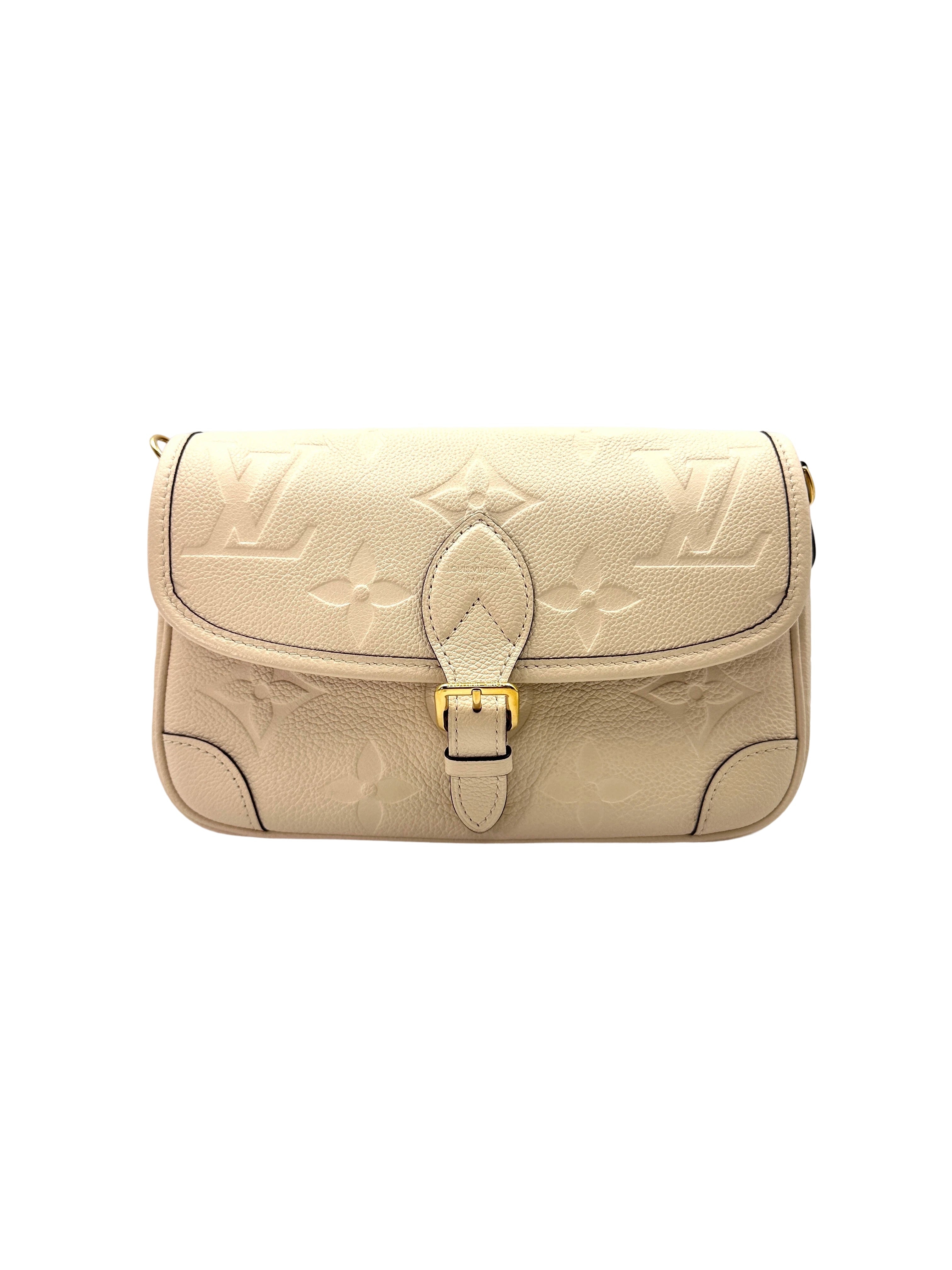 Louis Vuitton Diane White Monogram Empreinte Leather Shoulder Bag LV2050 FULLSET
