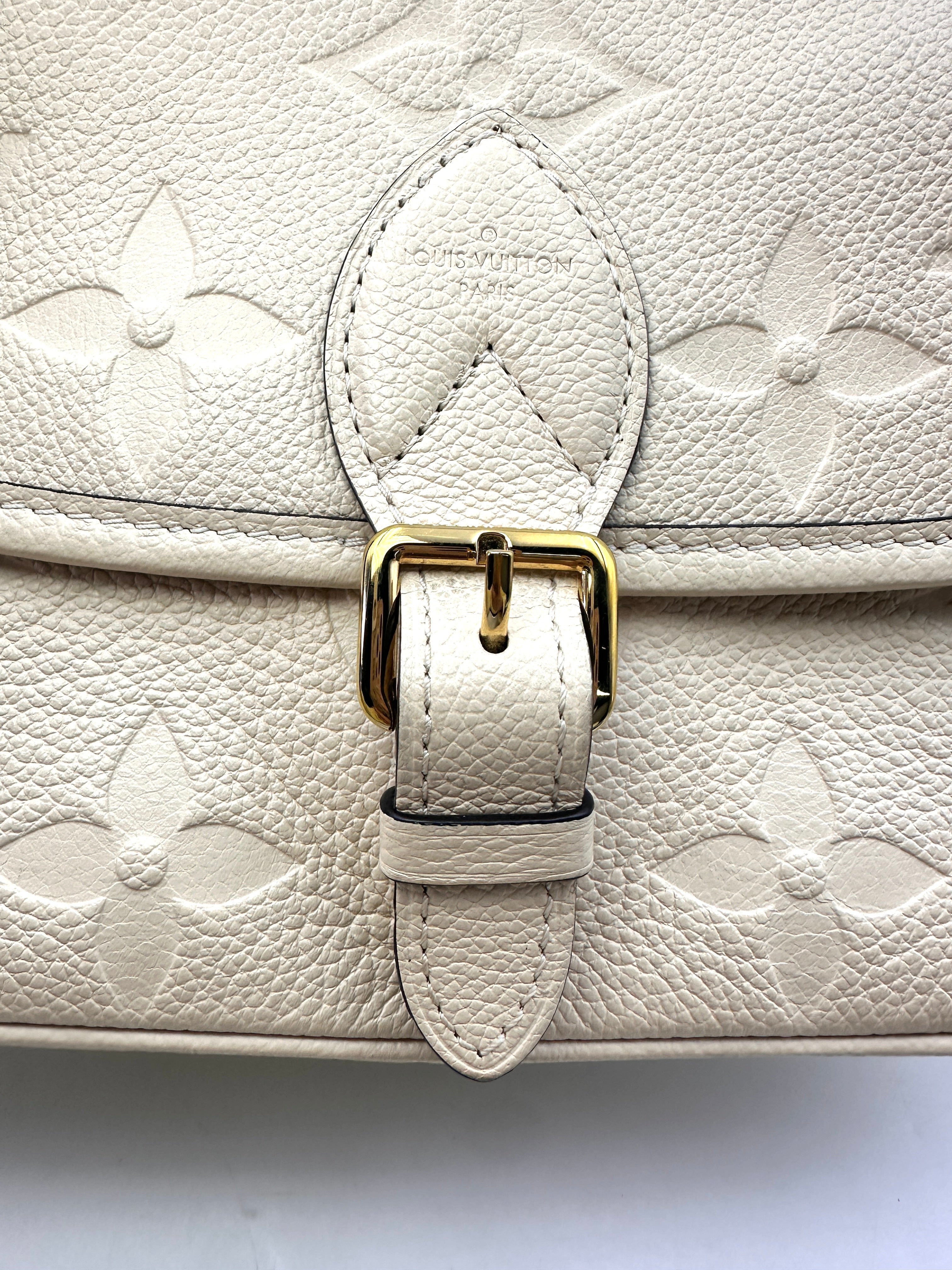 Louis Vuitton Diane White Monogram Empreinte Leather Shoulder Bag LV2050 FULLSET